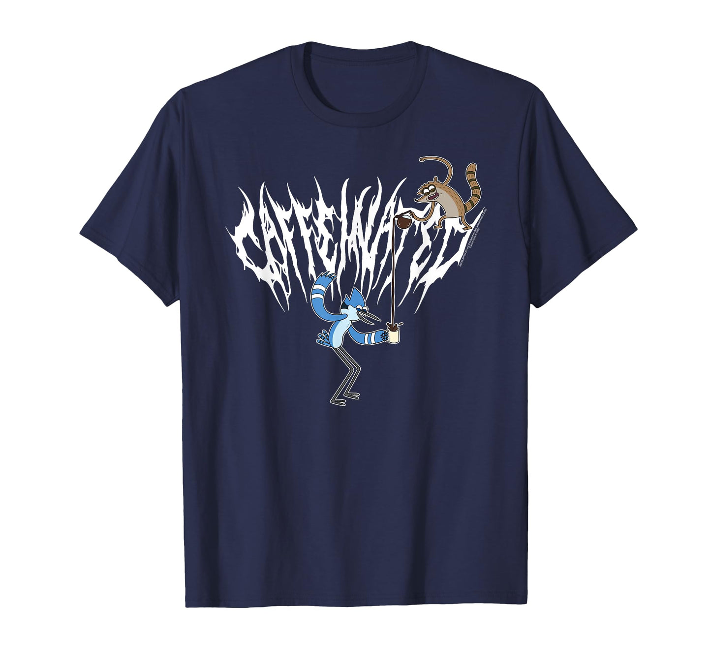 Regular Show Metal Caffeinated by Coffee Funny Cartoon T-Shirt