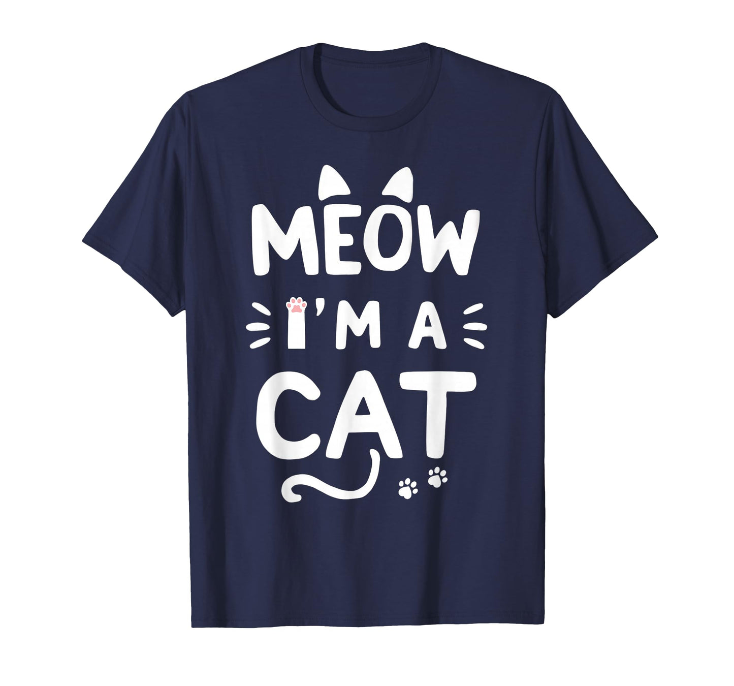 Meow I'm A Cat Halloween Costume Men Women Funny Cat Lover T-Shirt