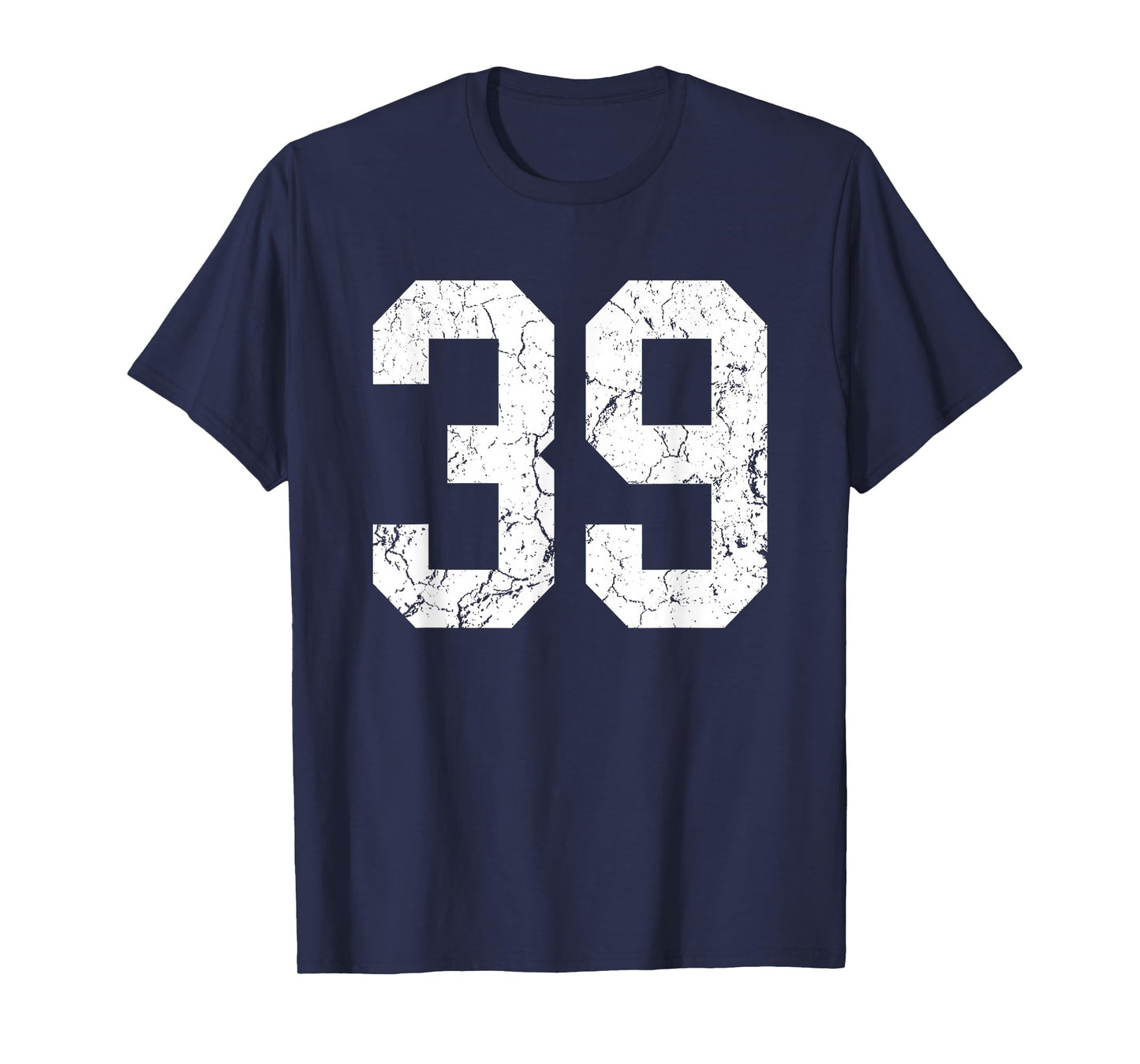 Grunge White Number 39 Jersey Uniform Player Fan T-Shirt