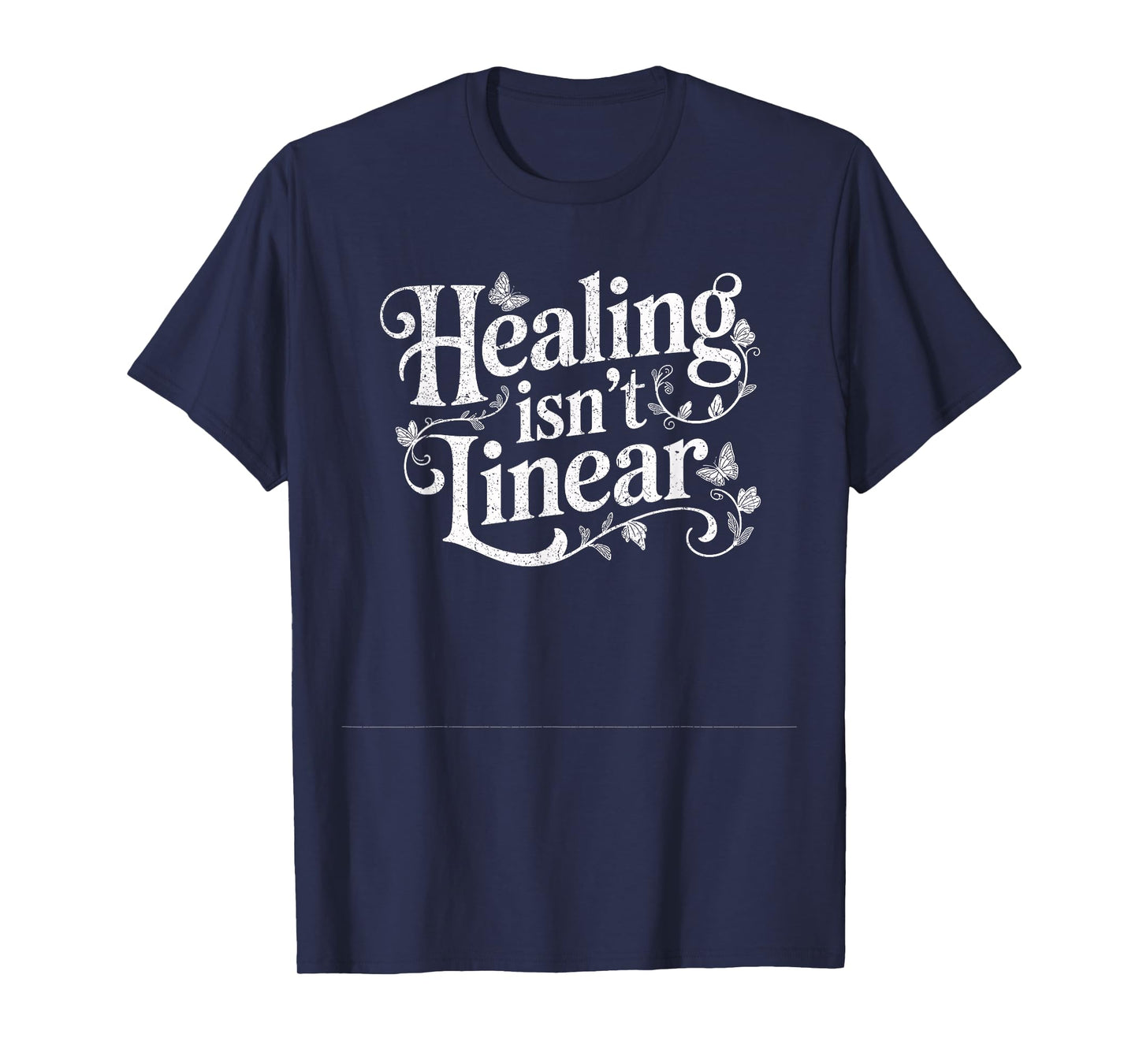 Healing Isn't Linear Flourish Butterflies White T-Shirt