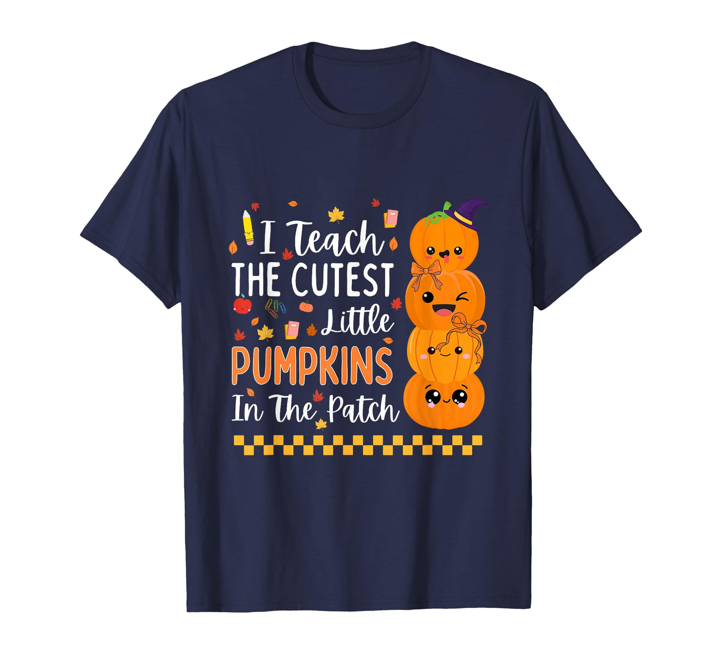 Cute Teacher Halloween Design for Women Men Teacher Pumpkin T-Shirt