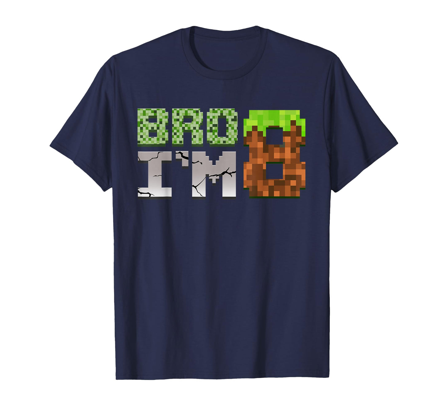 Birthday Boy 8th Birthday I'm 8 Year Old Pixel Number Gamer T-Shirt
