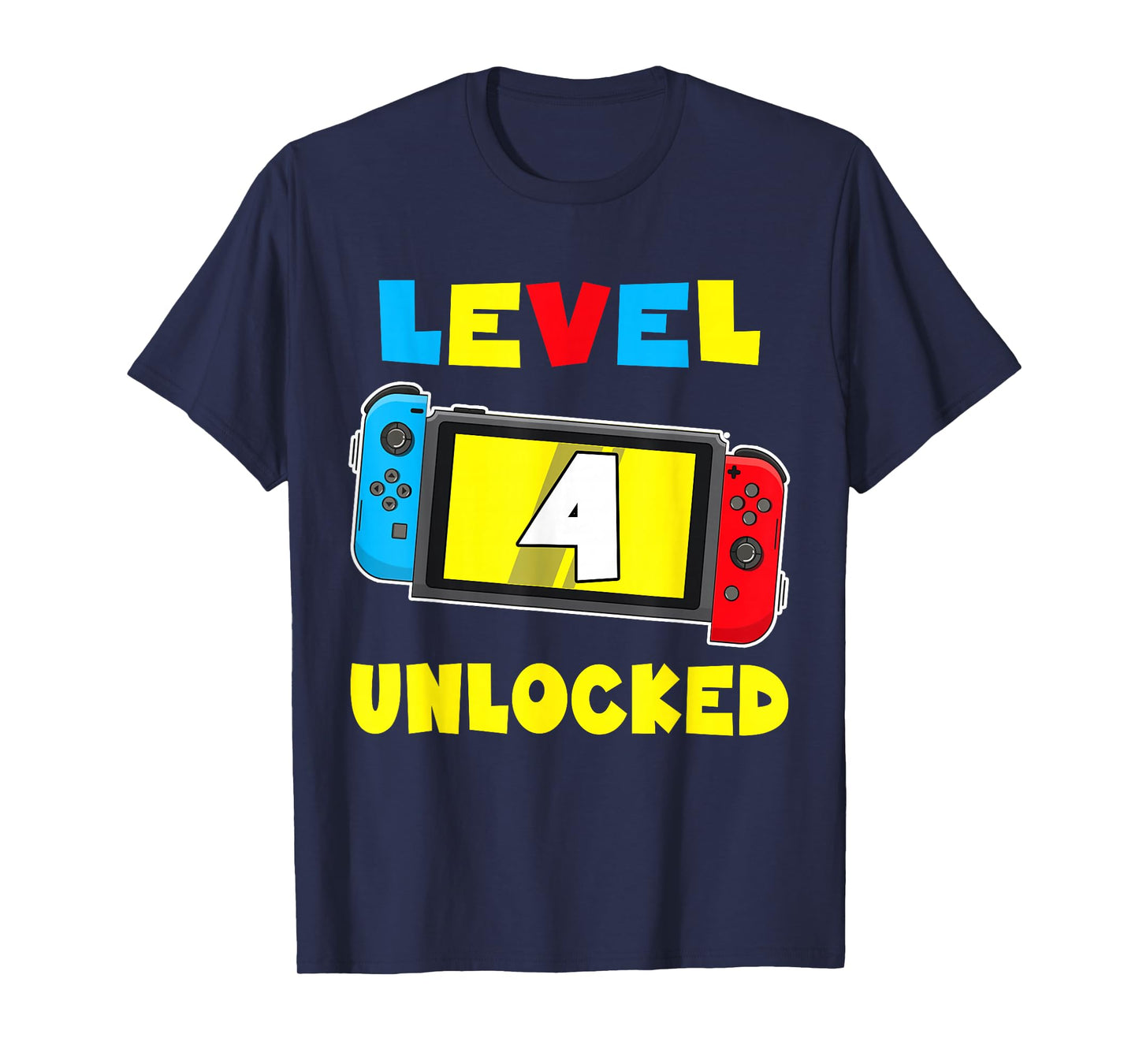 Level 4 Unlocked 4th Birthday Shirt Video Game 4 Year Old T-Shirt