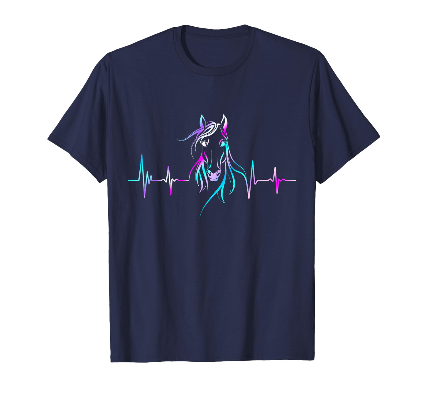 Horse Heartbeat For Women Girls Equestrian Horseback Riding T-Shirt