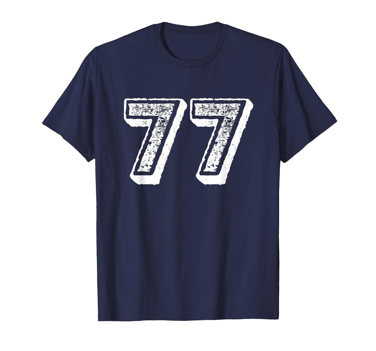 Number 77 Sports Jersey Player #77 Fan Front Print Vintage T-Shirt