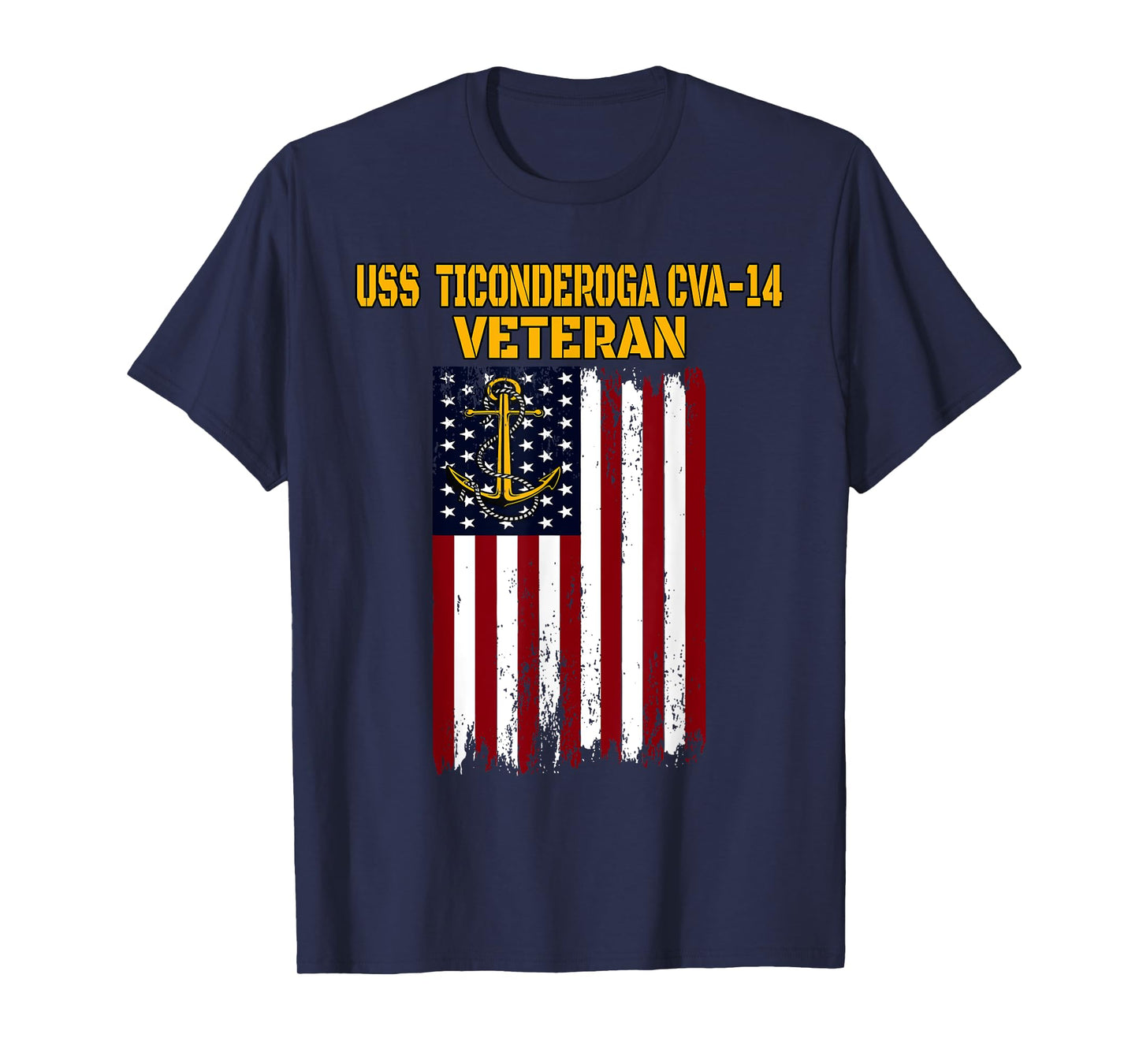 USS Ticonderoga CVA-14 Aircraft Carrier Veterans Day Fathers T-Shirt