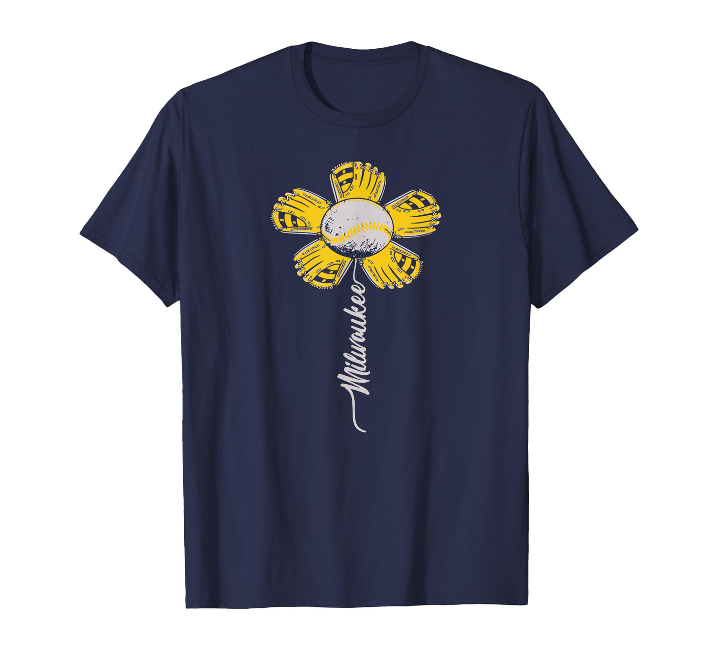 Milwaukee Baseball Flower, Baseball Enthusiasts 2024 T-Shirt