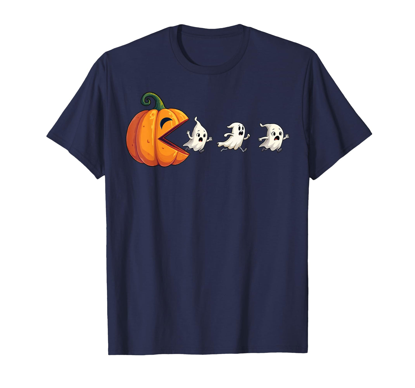 Funny Halloween Gamer Pumpkin Eating Ghosts T-Shirt