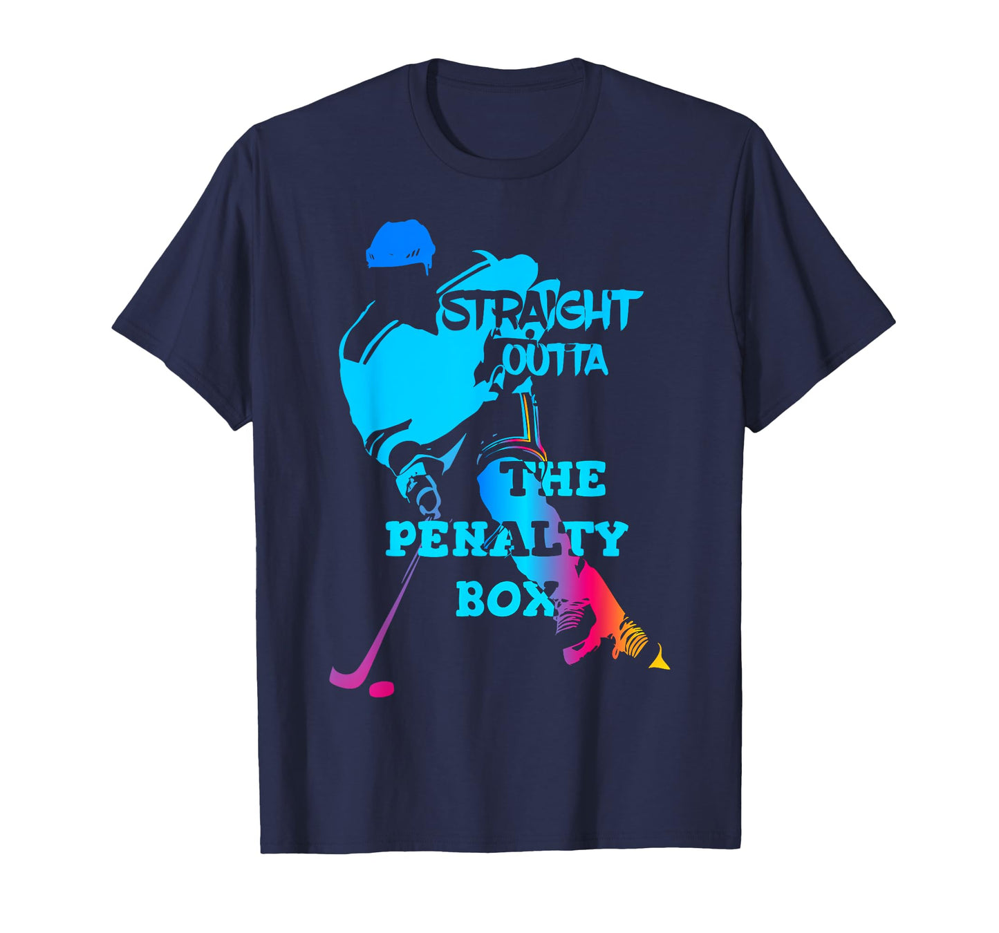 Straight Outta The Penalty Box T-Shirt Funny Ice Hockey Gift T-Shirt