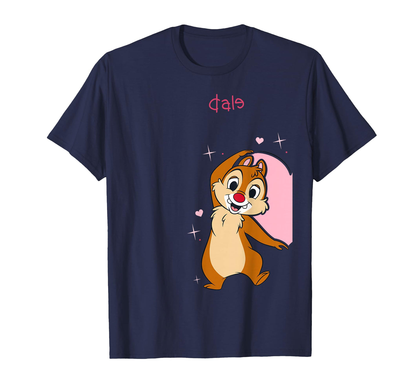 Disney Chip 'n Dale Rescue Rangers Dale Half Big Pink Hearth T-Shirt