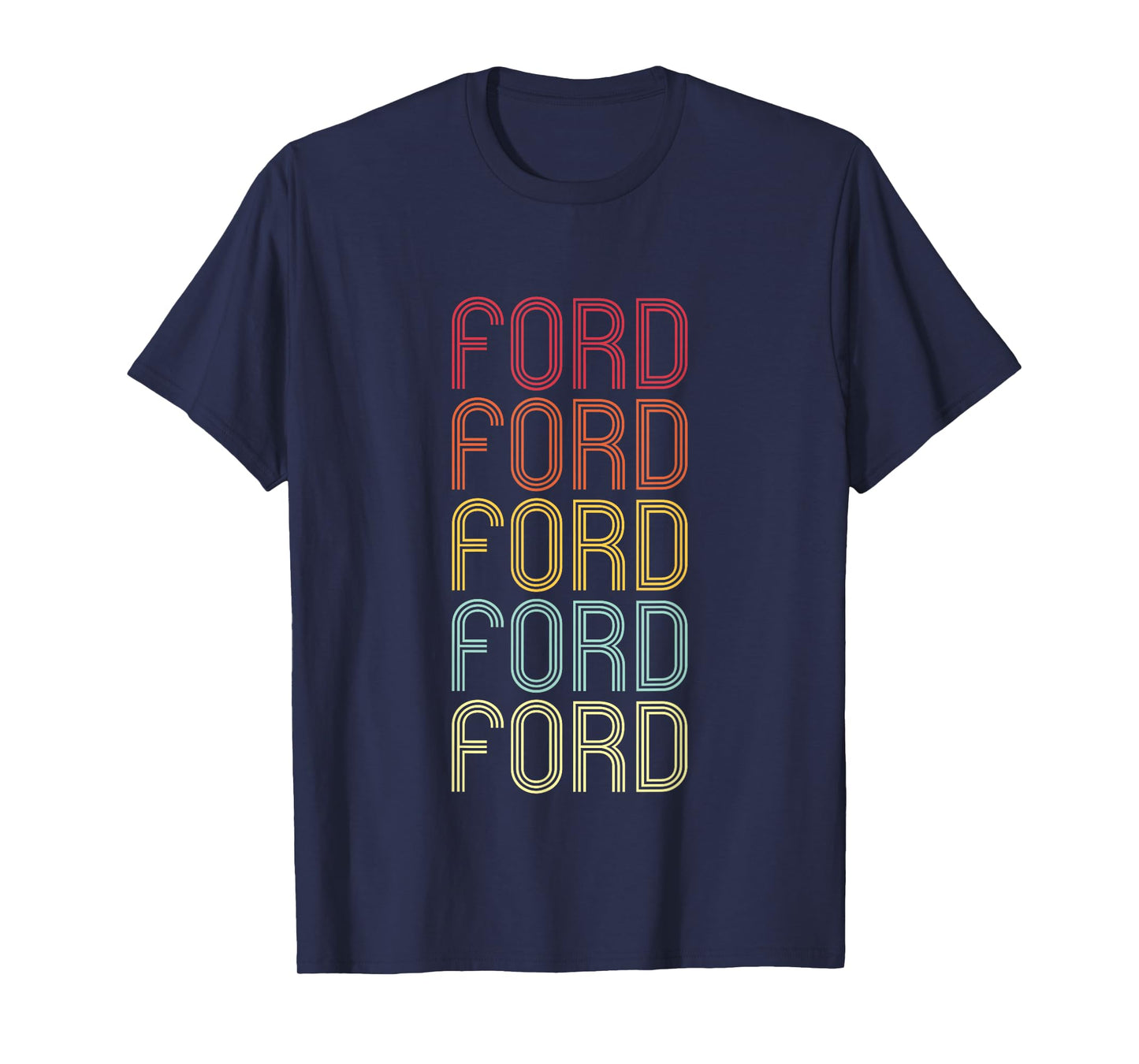 Ford Retro Wordmark Pattern Vintage Personalized 70s T-Shirt