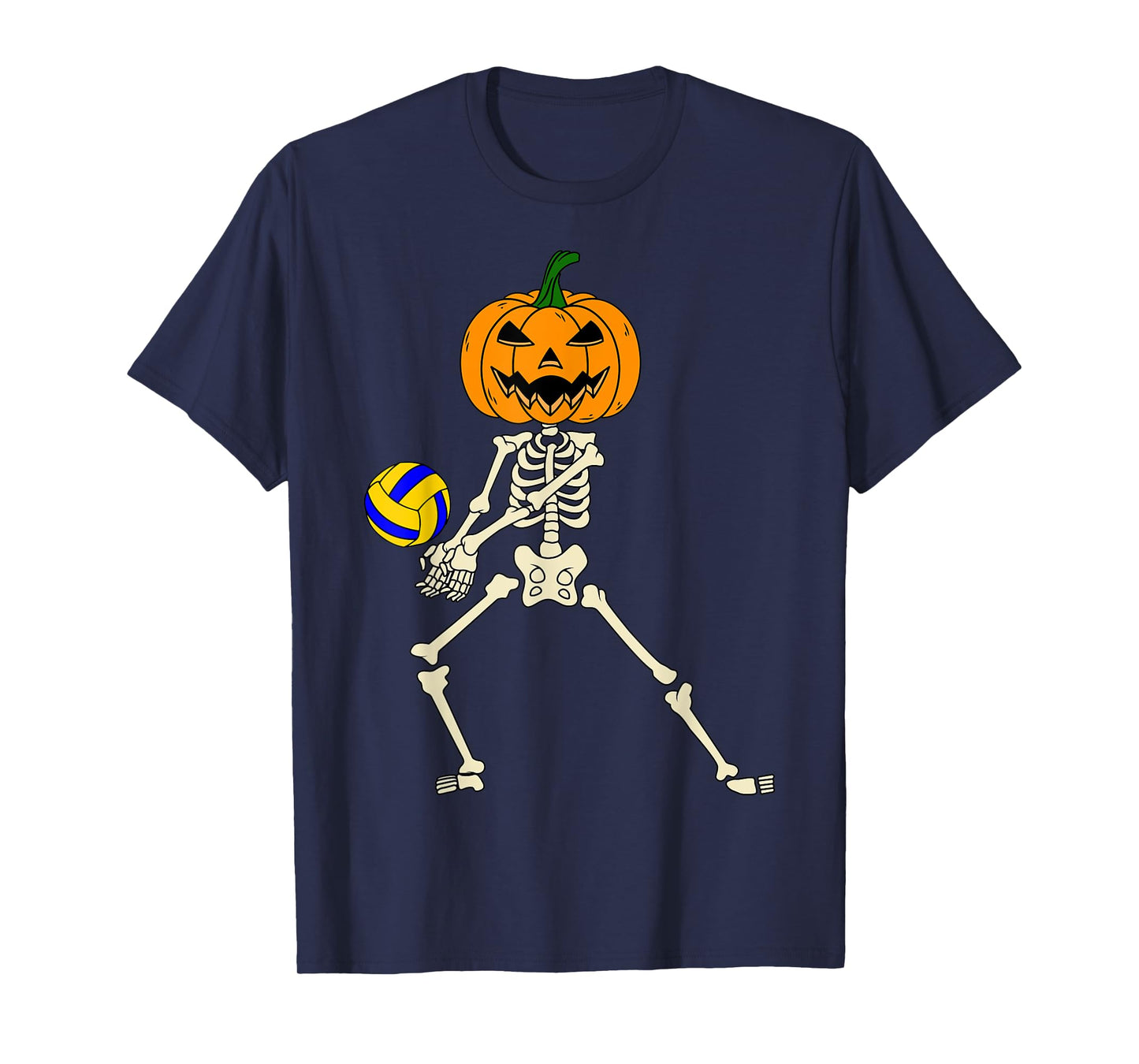 Halloween Volleyball Skeleton Player Retro Vintage Sport T-Shirt