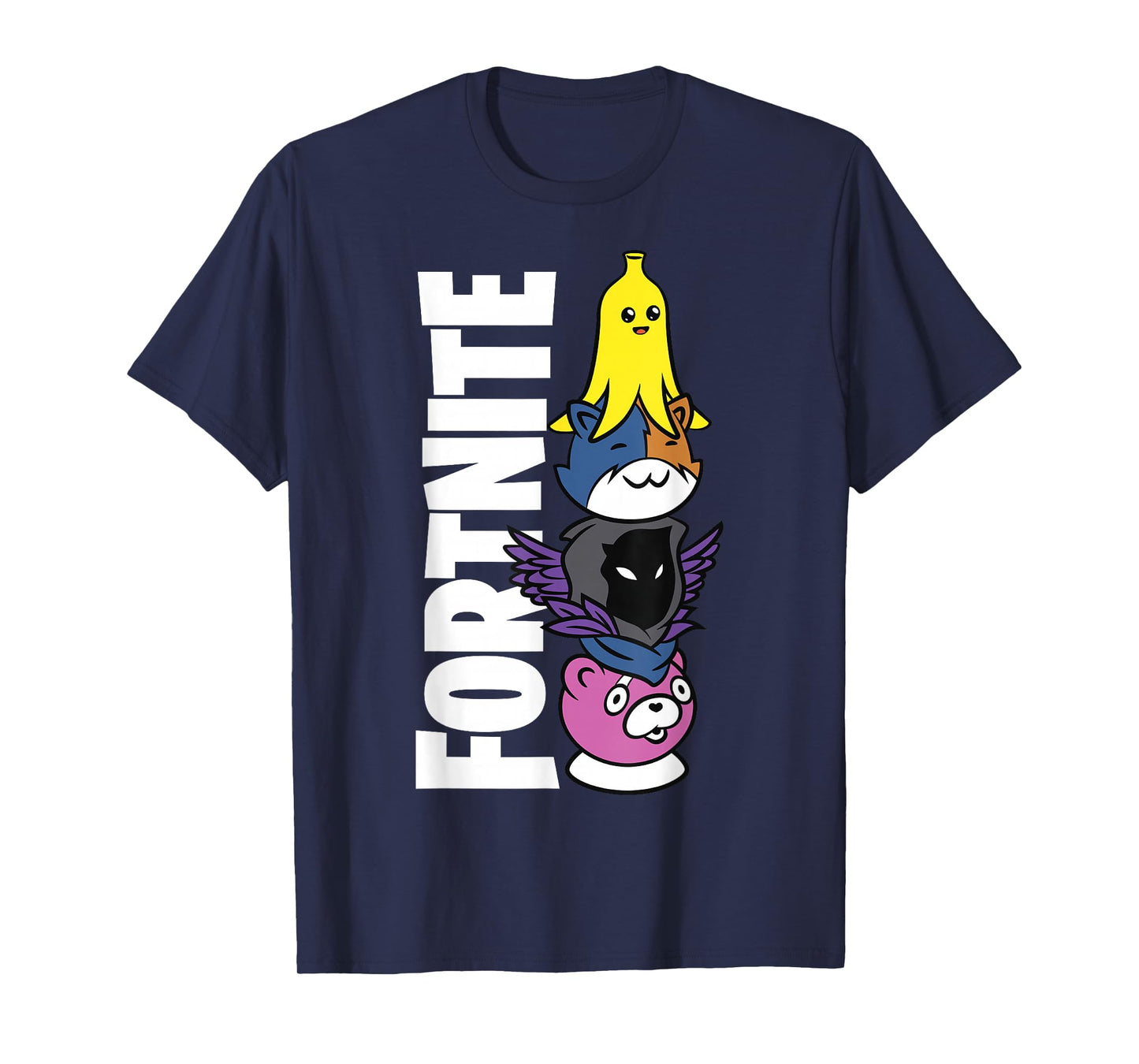 Fortnite Black Classic Fit Crew Neck T-Shirt - Adult Polyester & Cotton Short Sleeve