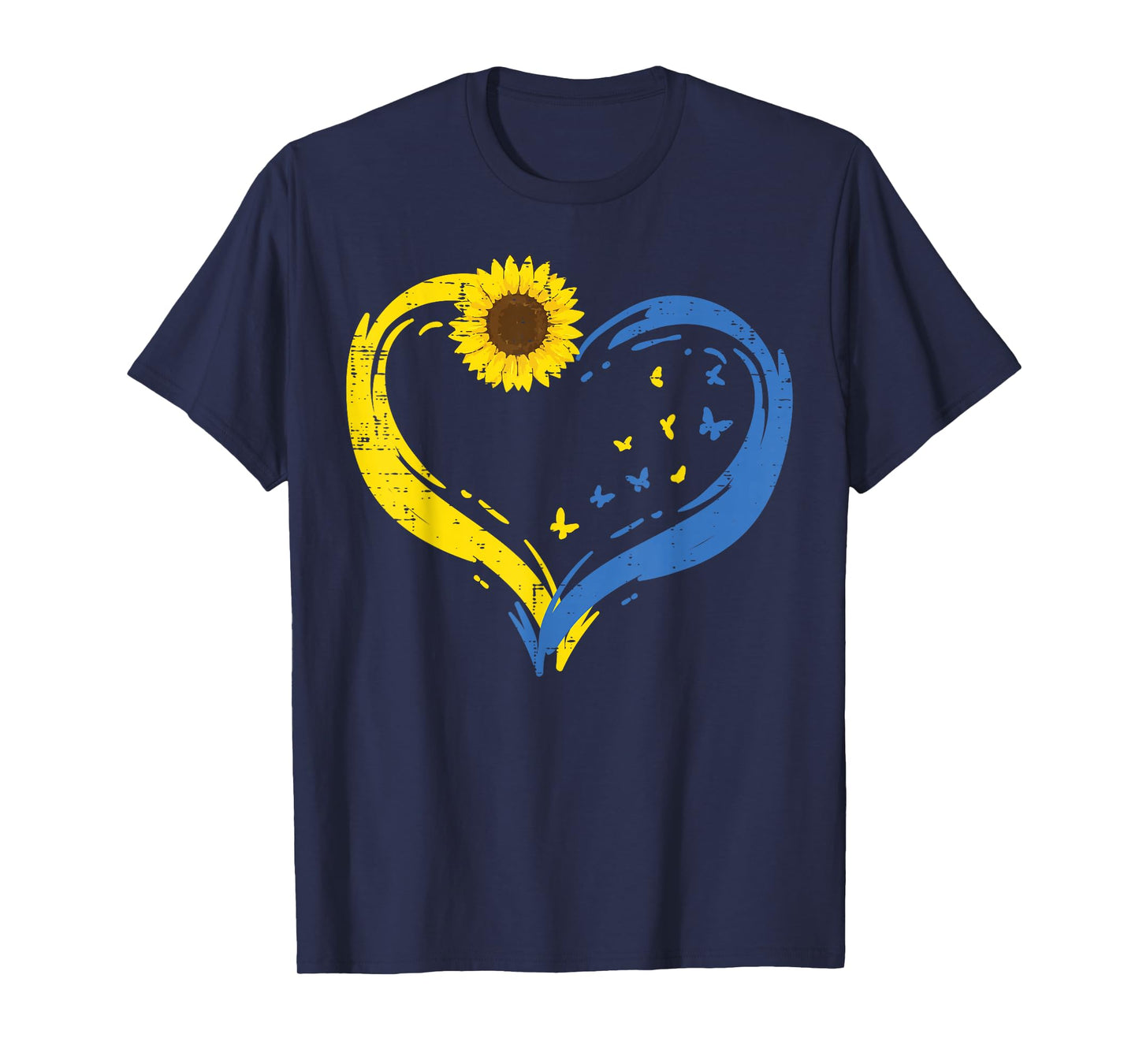 Ukraine Heart Sunflower Butterfly Ukrainian Girls Kids Women T-Shirt