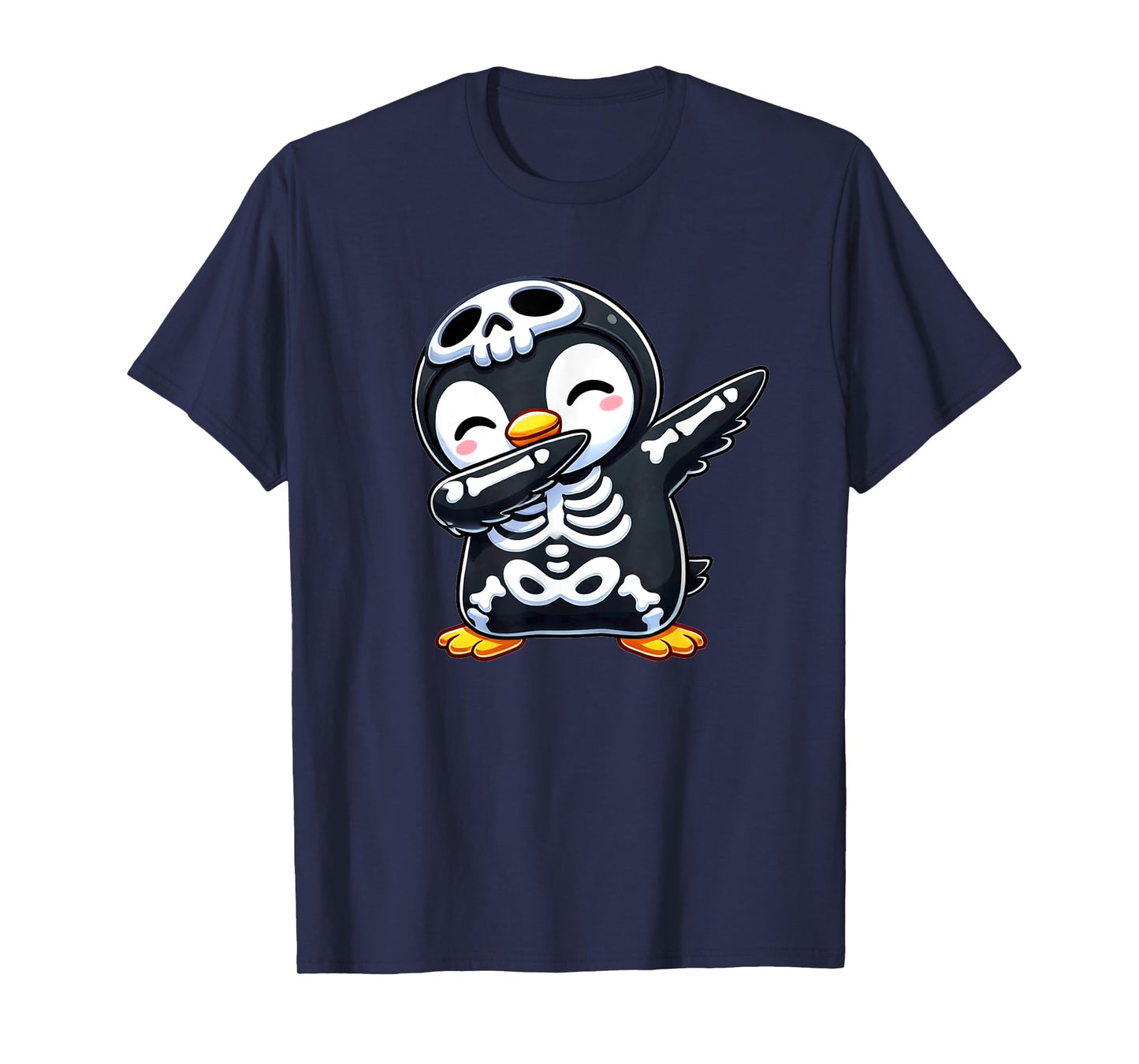 Penguin Halloween Skeleton Kids Women Men Penguin T-Shirt