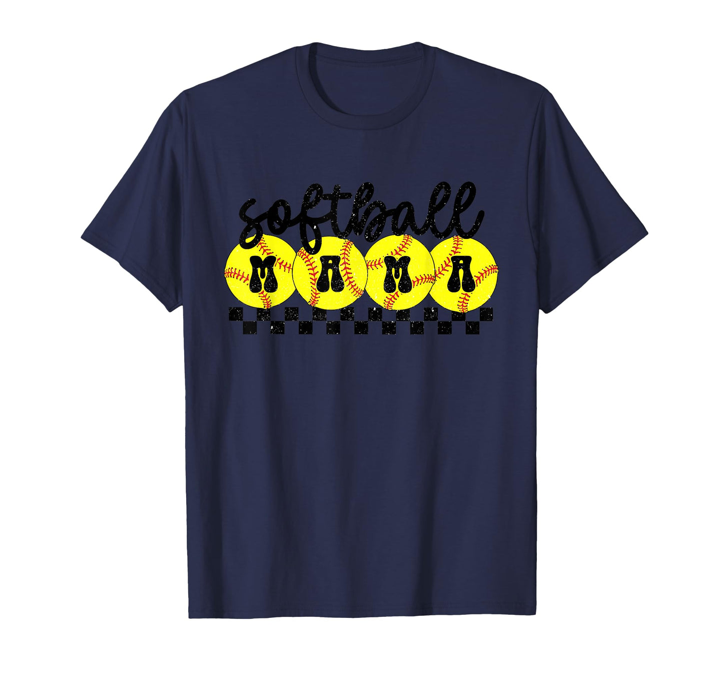 Softball Mama Retro Groovy Softball Mom Mother Game Day T-Shirt