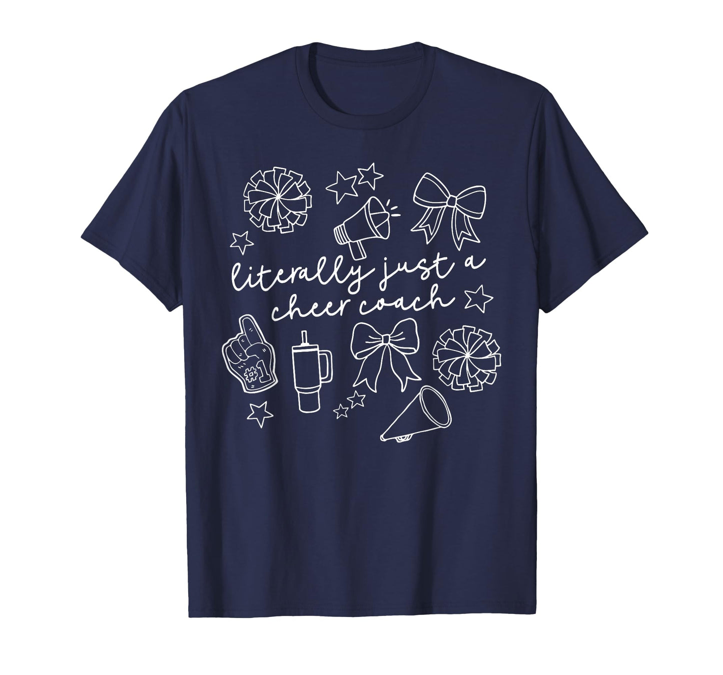Retro Bow Literally Just A Cheer Coach Cheerleading Coach T-Shirt