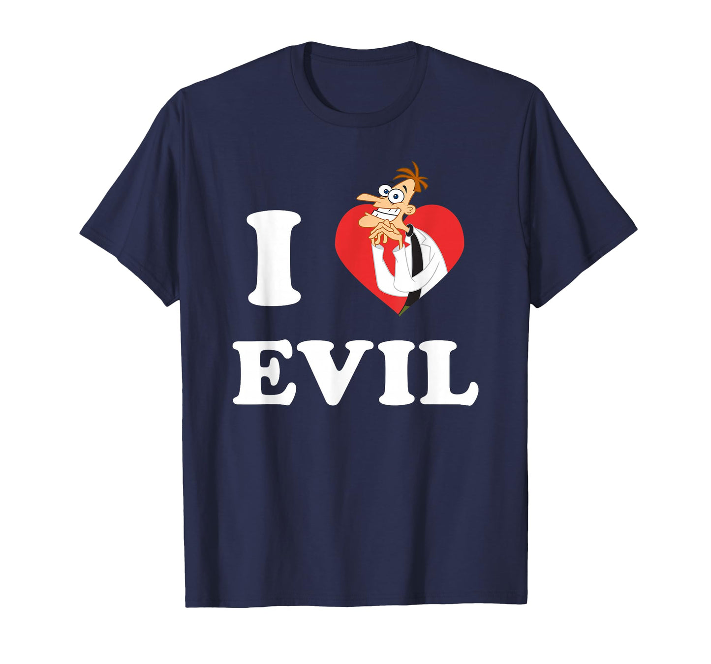 Disney Phineas And Ferb I Heart Evil Dr. Doofenshmirtz Logo T-Shirt