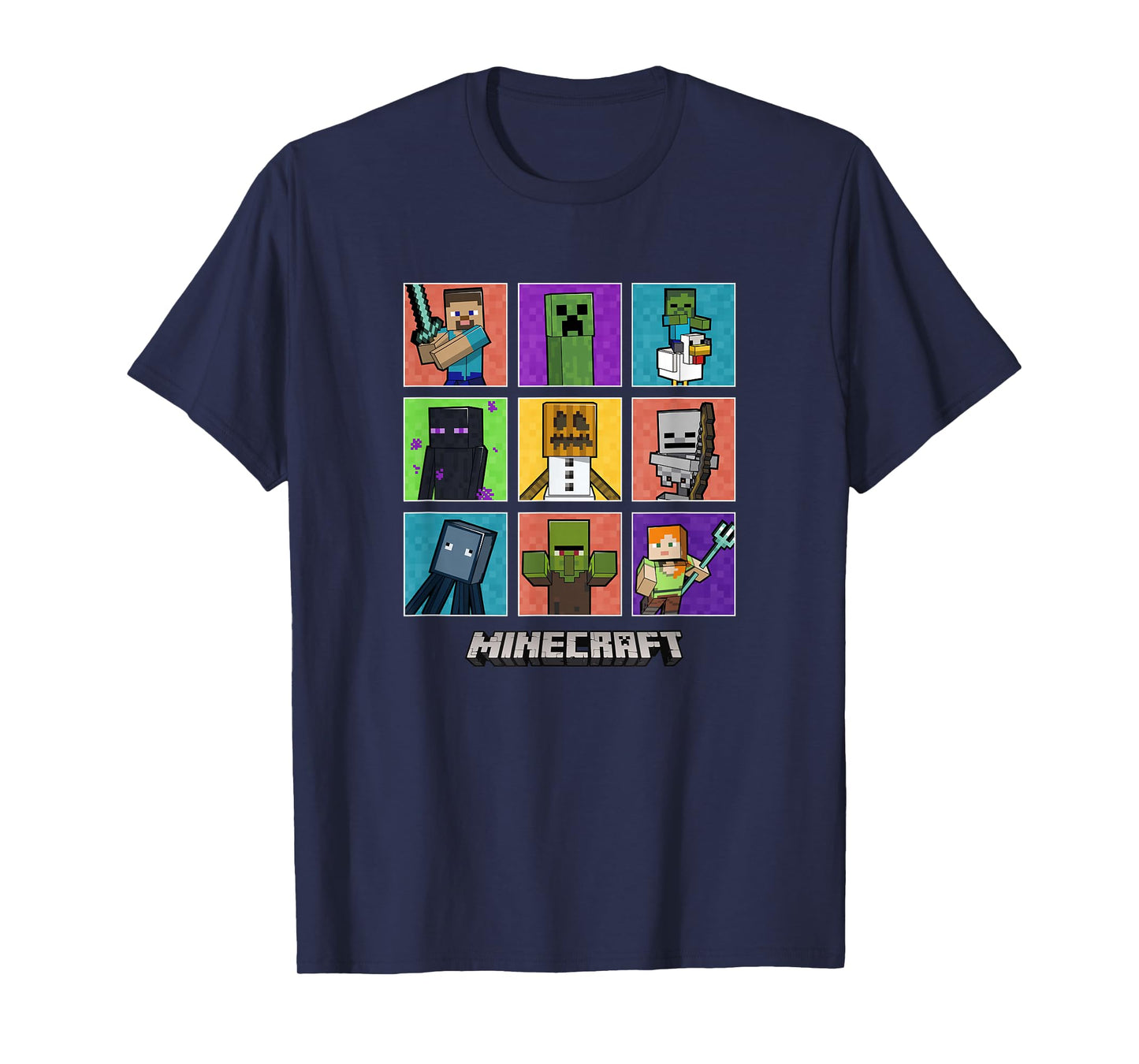 Minecraft Group Shot Colored Box Up T-Shirt