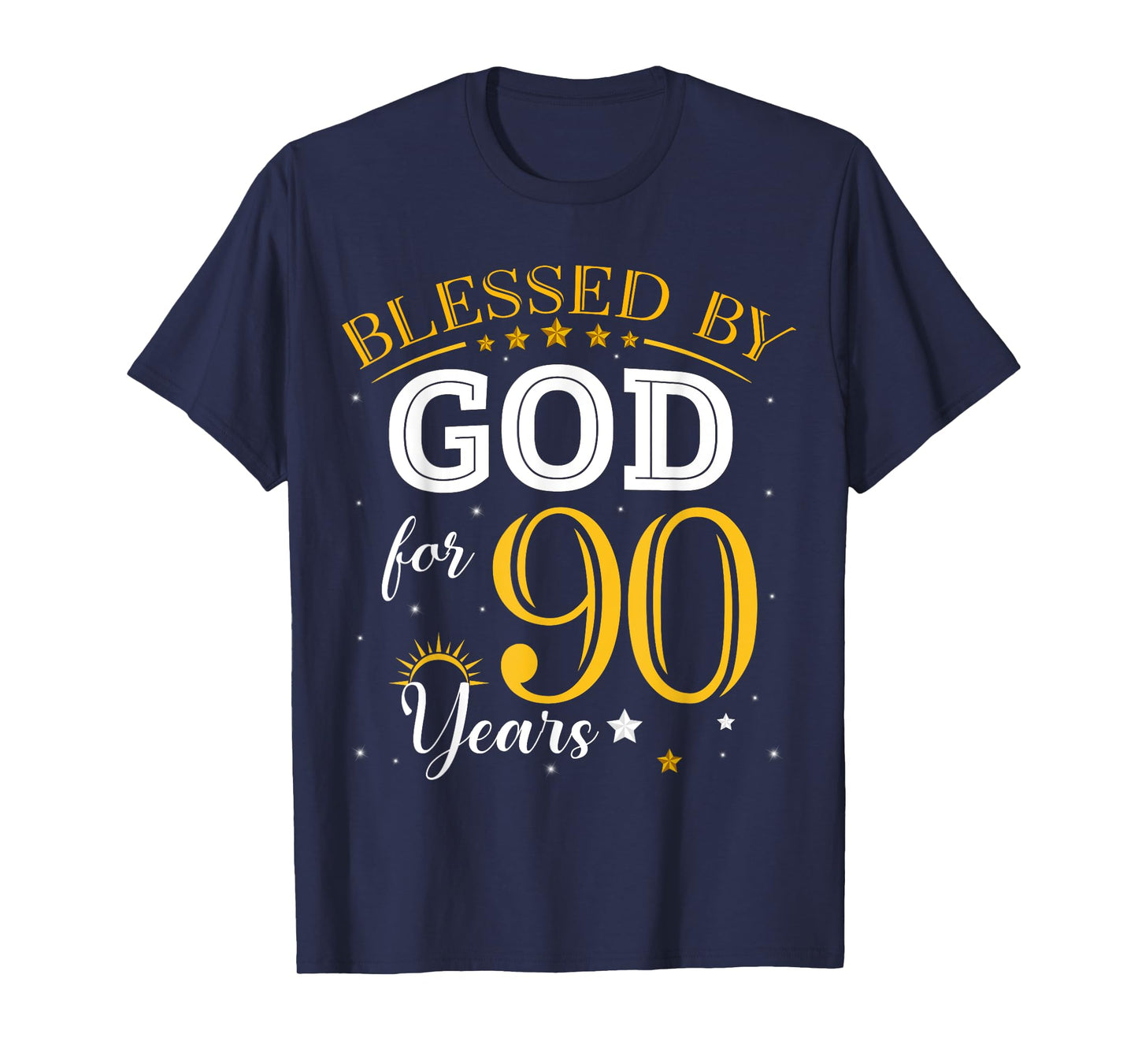 Vintage Blessed by God For 90 Years Old 90th Birthday Girl T-Shirt