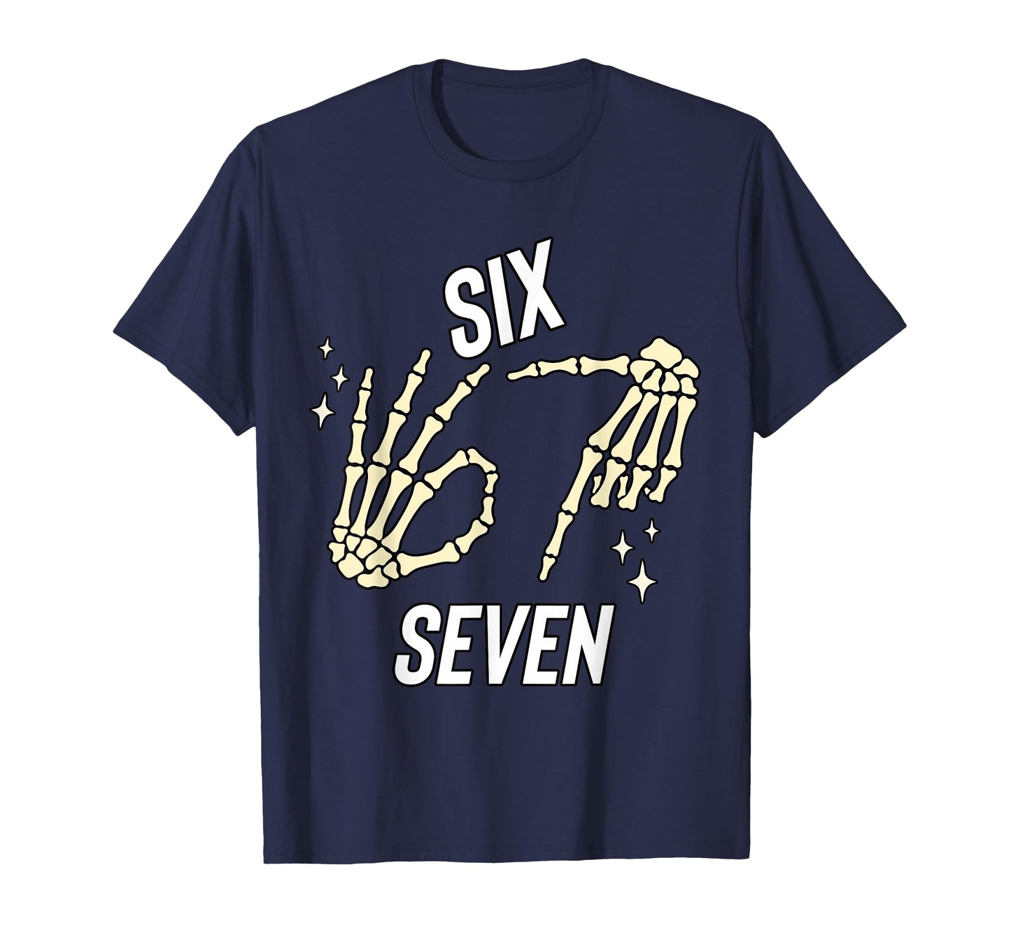 Funny Six Seven gen Alpha Slang Meme 6 7 Skeleton Costume T-Shirt