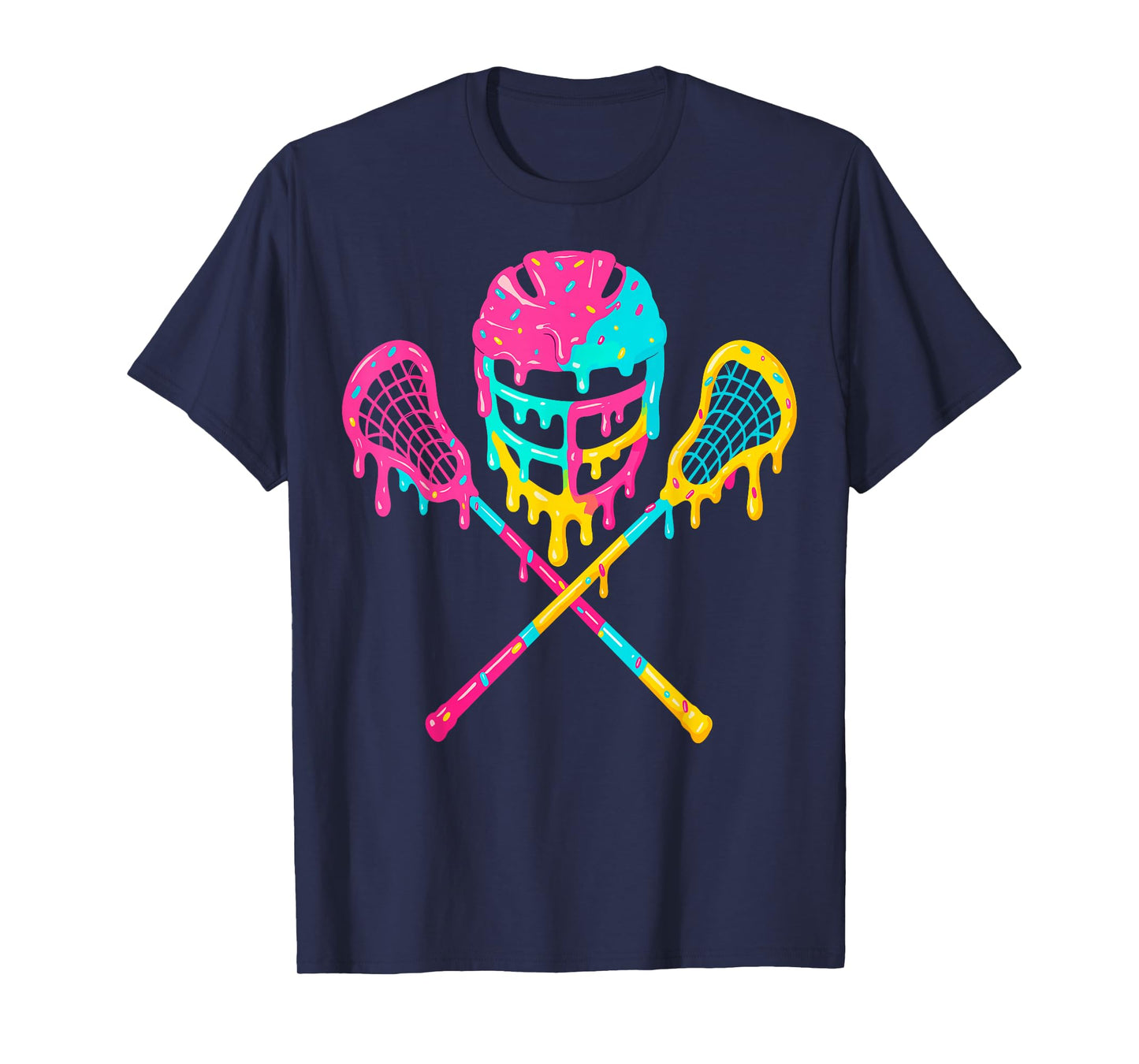 Lacrosse Drip Lax Helmet Ice Cream Sticks T-Shirt