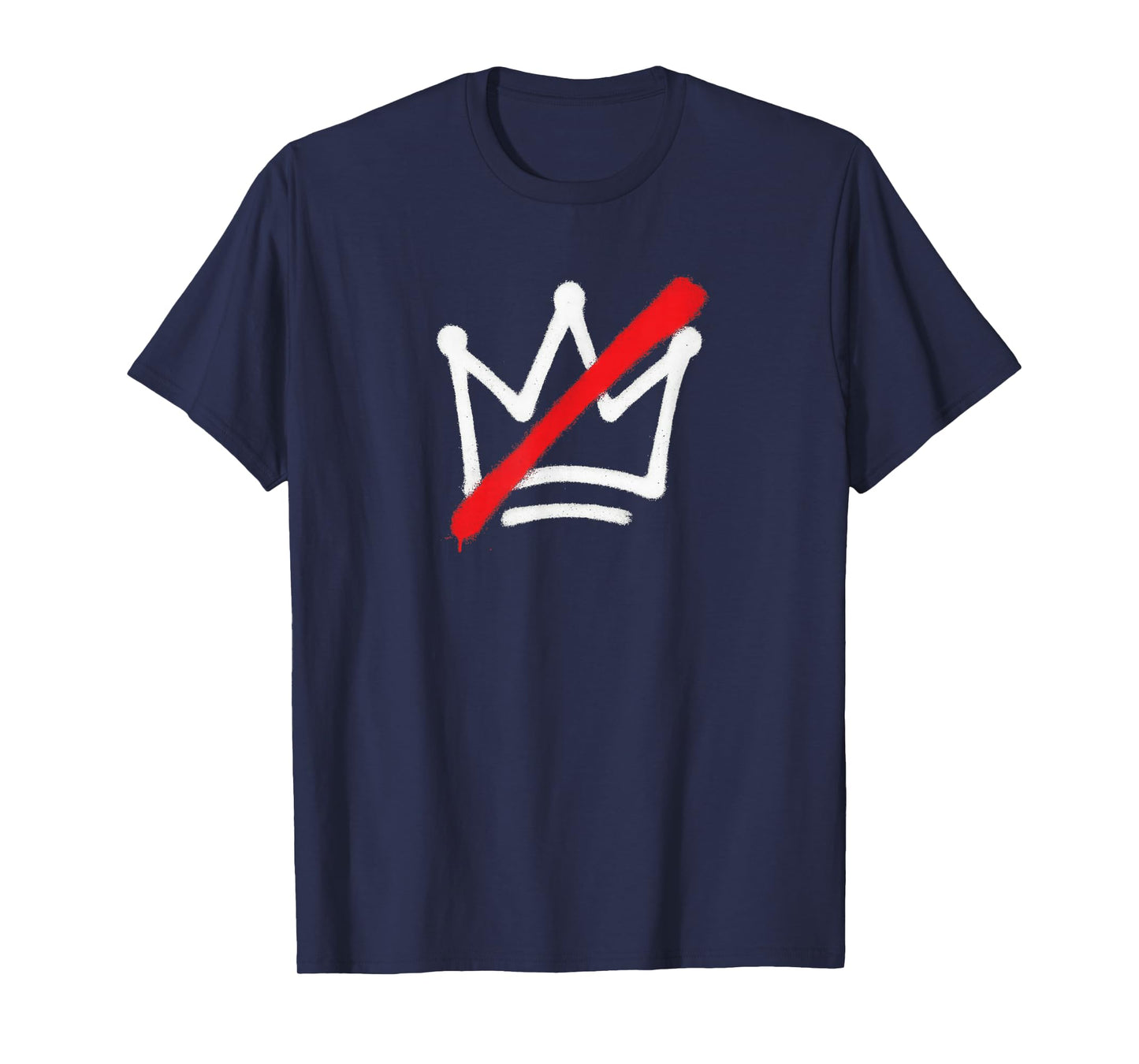 No Kings Red Slash White Crown Graffiti Street Art T-Shirt