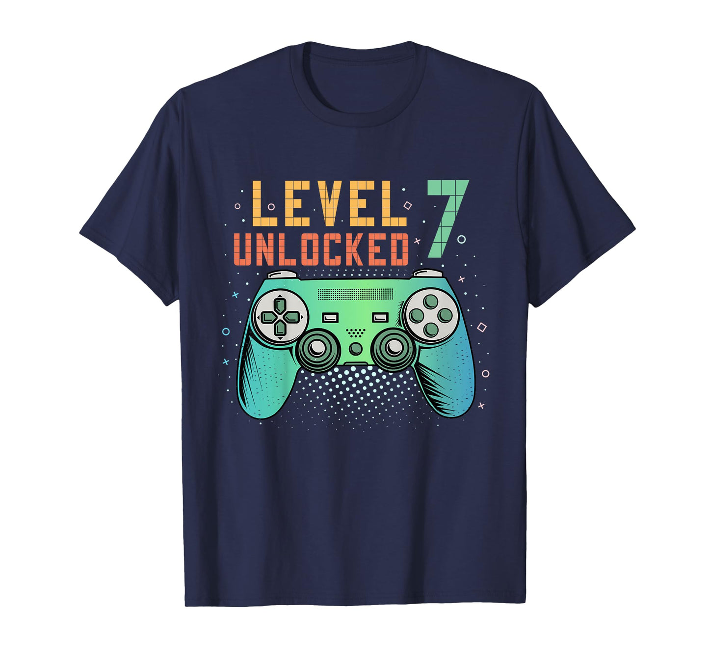 Kids Level 7 Unlocked 7th Birthday Gamer Gifts 7 Year Old Boys T-Shirt