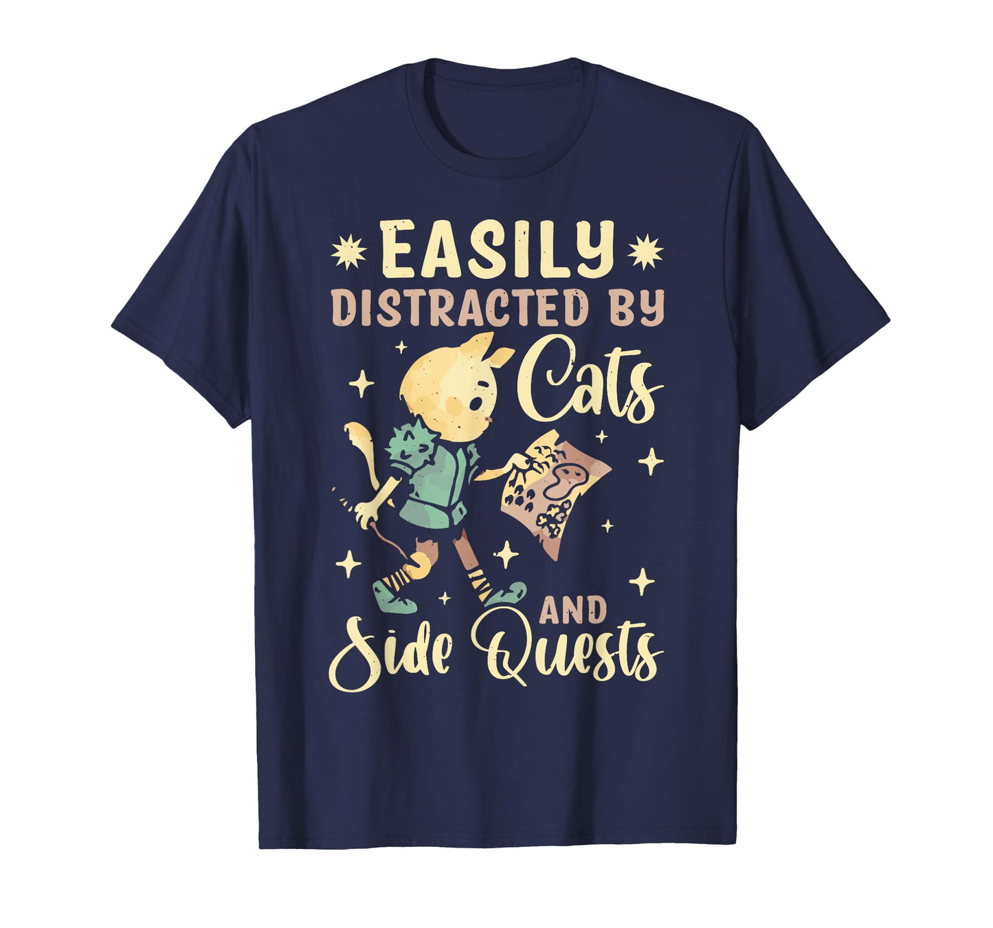 Easily Distracted By Cats And Side Quests T-Shirt