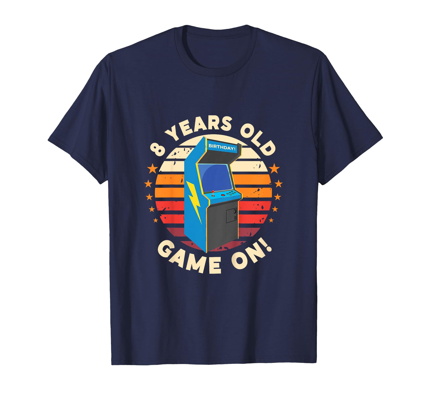 8 Year Old Birthday Wear Retro Arcade Game On Arcade Theme T-Shirt
