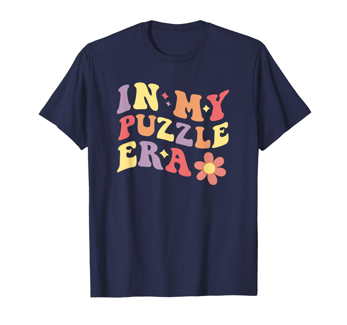 In My Puzzle Era Funny Jigsaw Puzzle T-Shirt - Black, Multicolor - Women's Unisex-Adults - Small - Short Sleeve - Crew Neck - Classic Fit - Cotton 65%, Polyester 35%