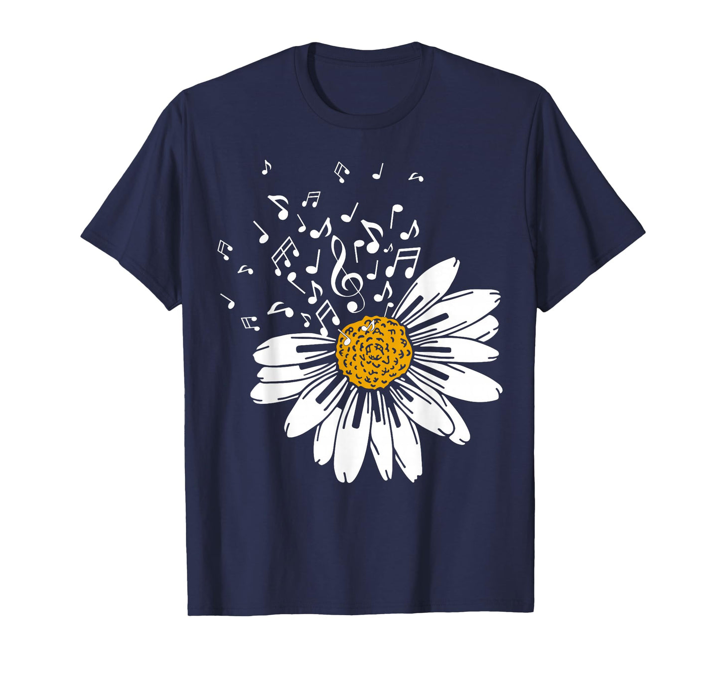 Daisy Flower Music Notes Clef Teacher Musicians Music Lover T-Shirt