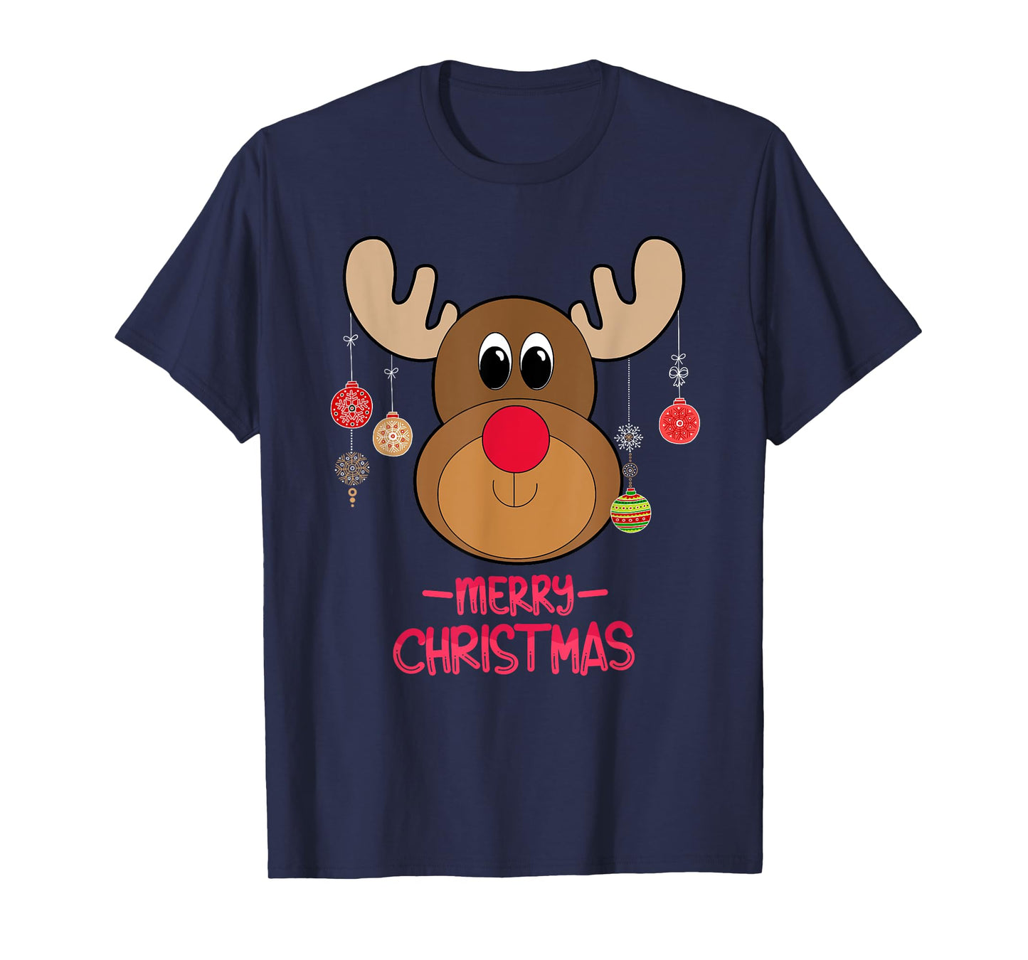 Rudolph Red Nose Reindeer Cute Santa Christmas T-Shirt