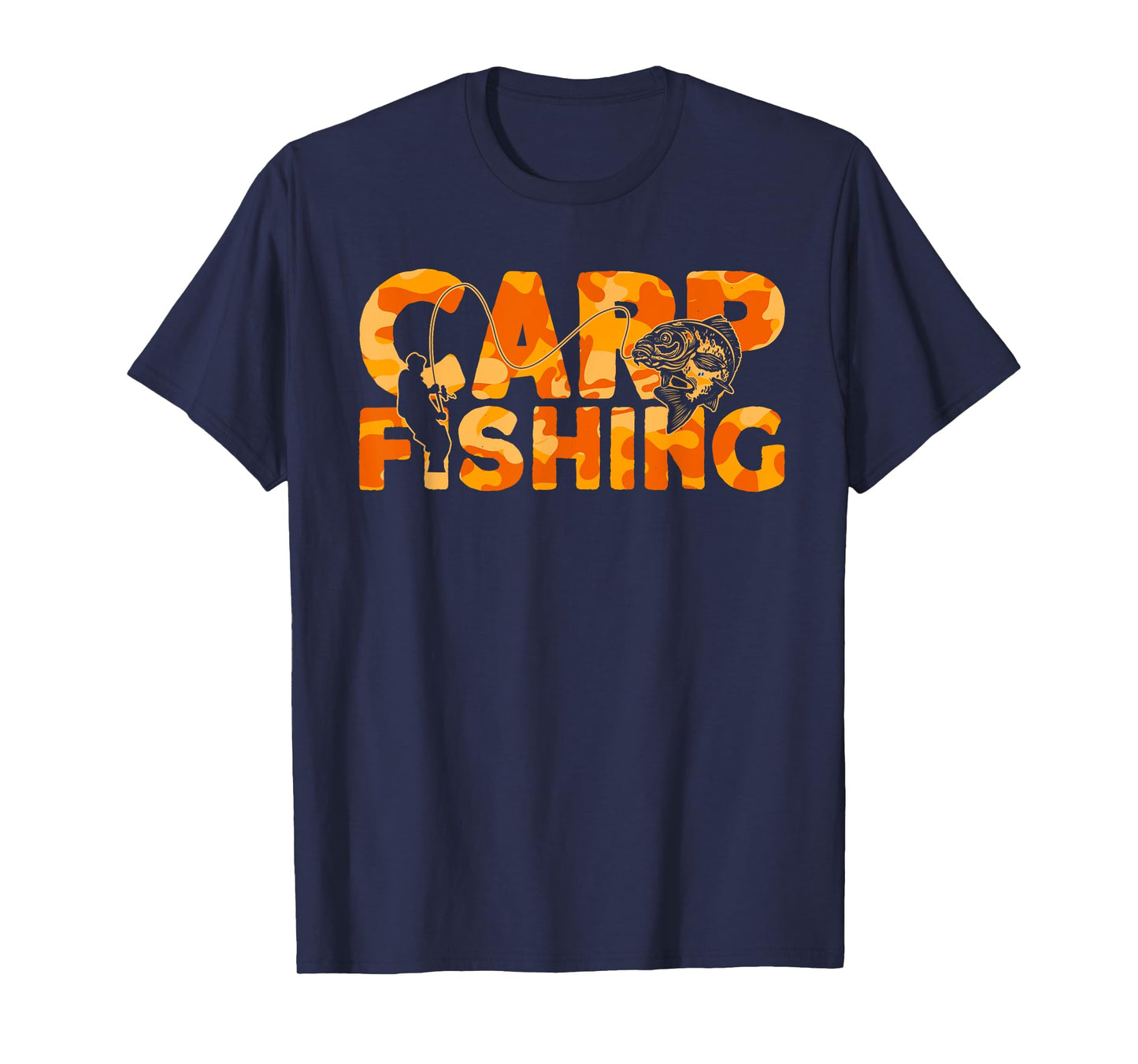 Carp Fisherman Orange Camouflage Carp Fishing T-Shirt