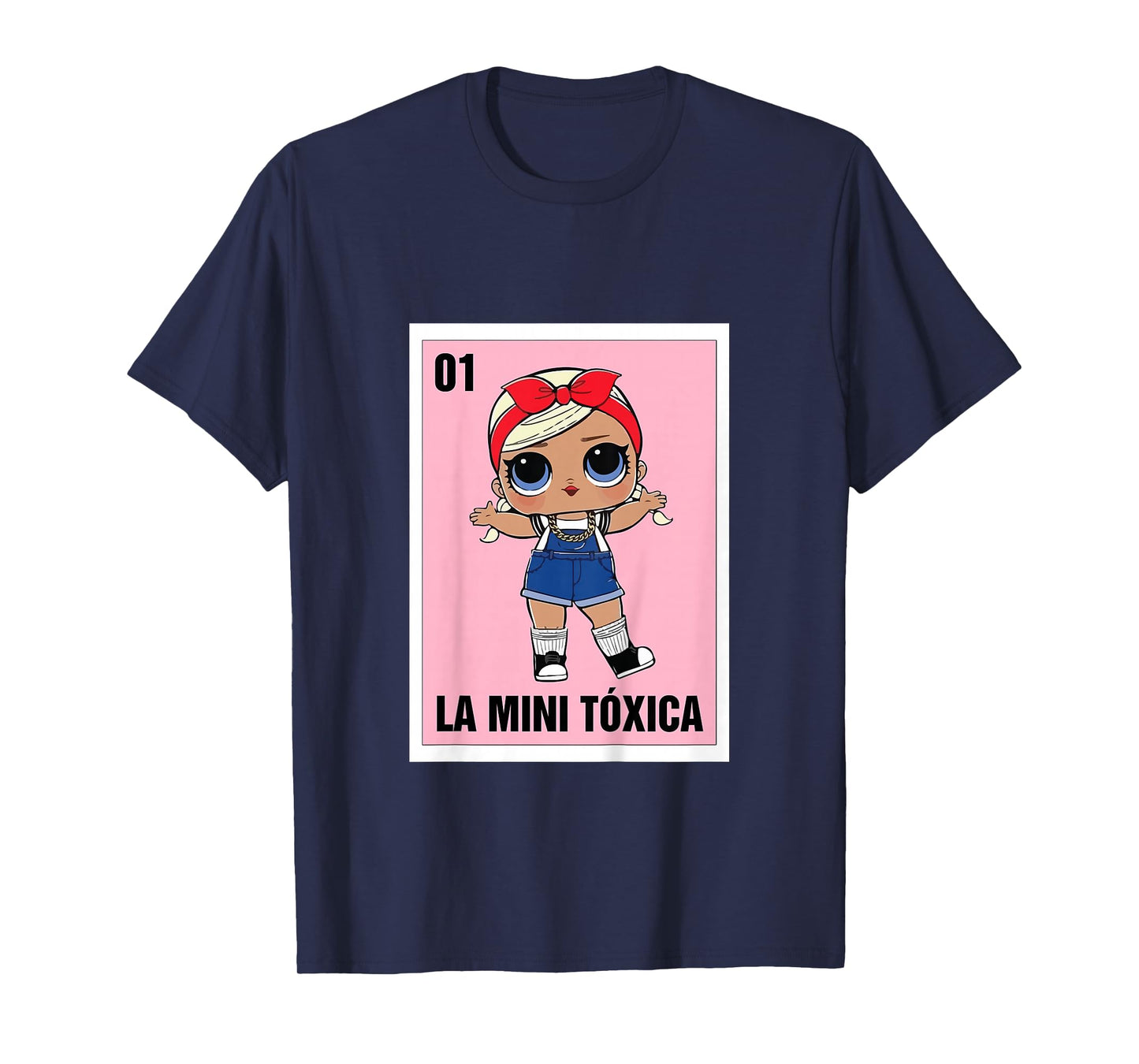 La Mini Toxica Mexican Bingo Card Game Spanish Baby Girl T-Shirt