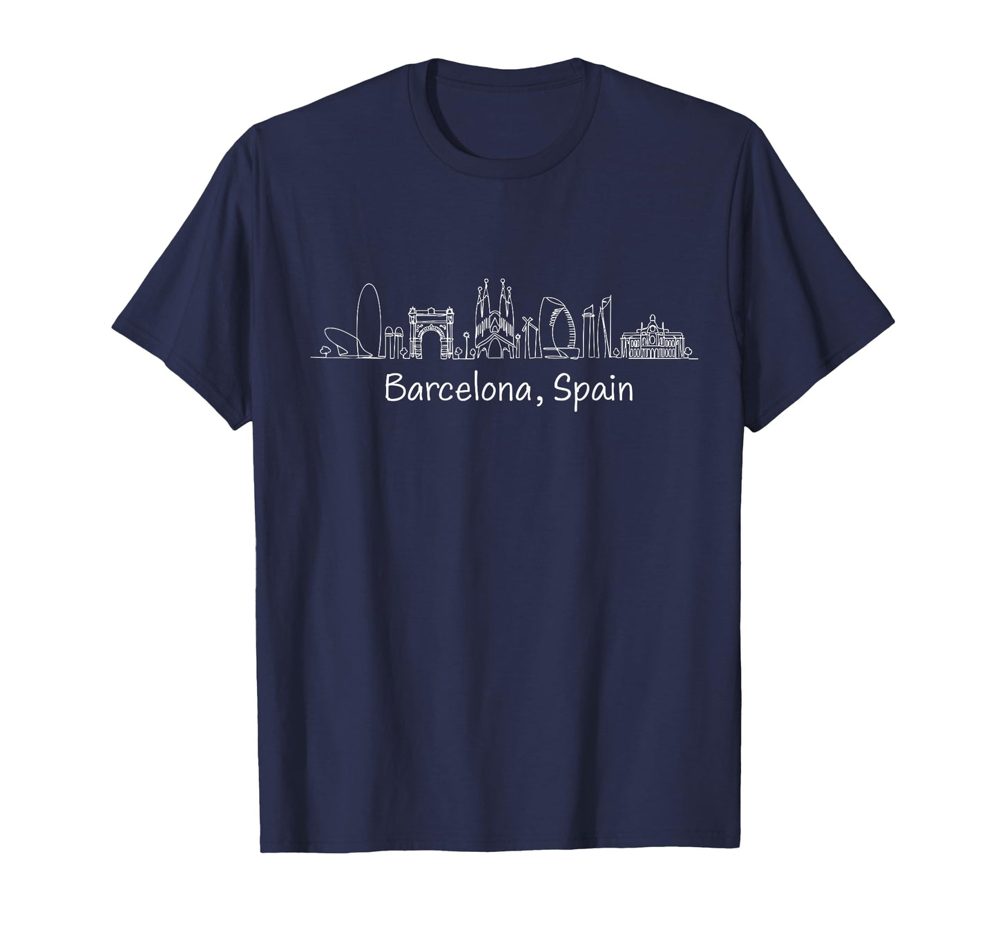 Souvenirs from Barcelona Spain Skyline Reminder Men Women T-Shirt