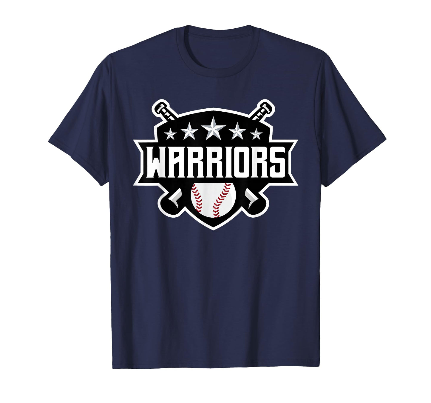 Warriors Baseball Sports Game Day Spirit Print Stars Mom Dad T-Shirt