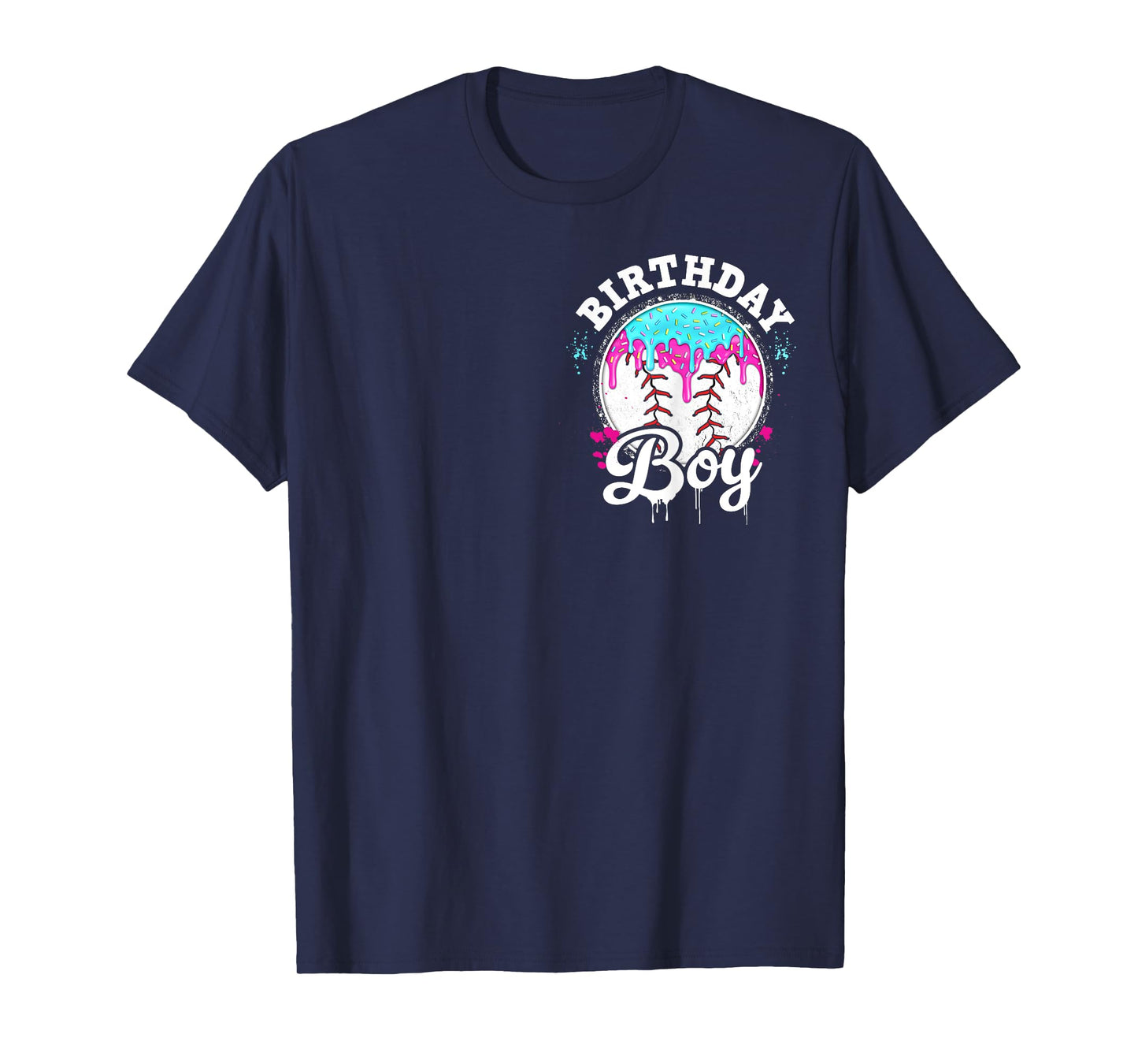 Baseball 9 Year Old Ice Cream Drip 9th Birthday Boy Number 9 T-Shirt