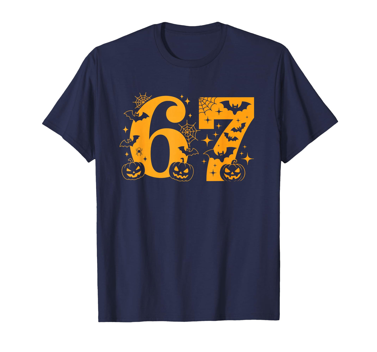 Six Seven Halloween Spooky Scary Fun Bat Pumpkin Spiderweb T-Shirt