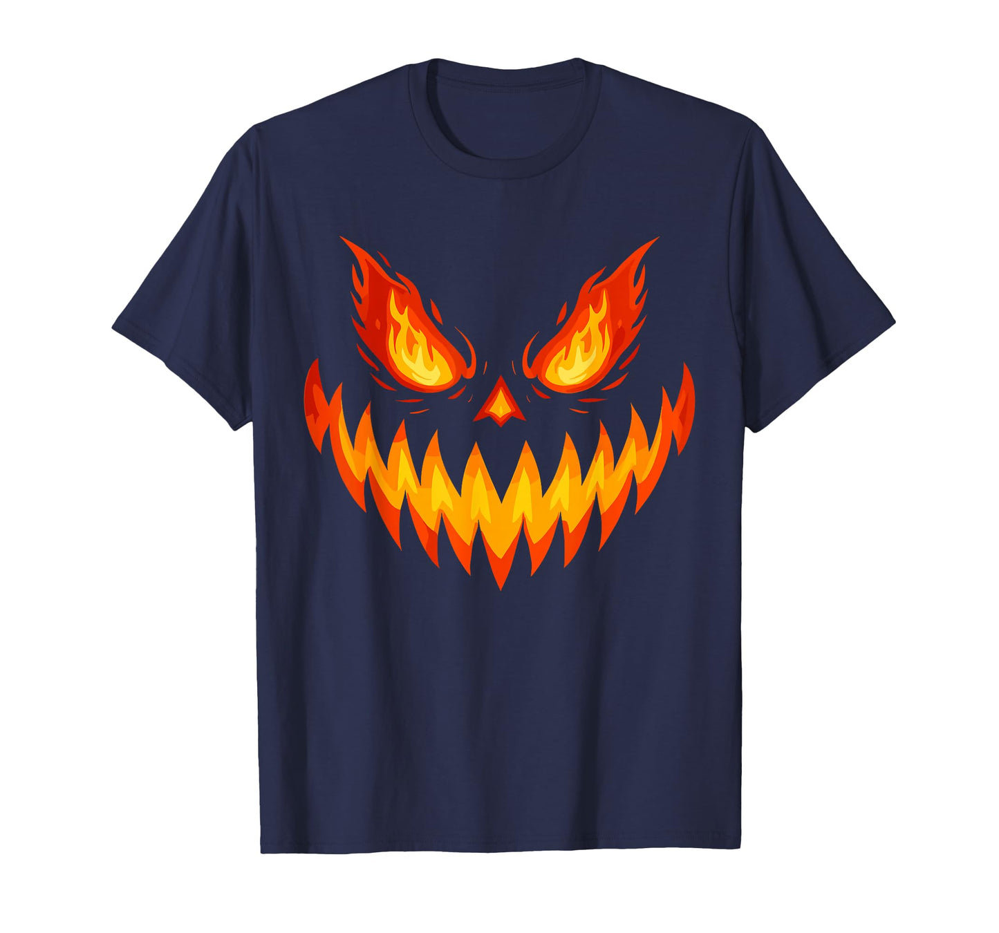 Scary Spooky Jack O Lantern Face Pumpkin Halloween Men Boys T-Shirt
