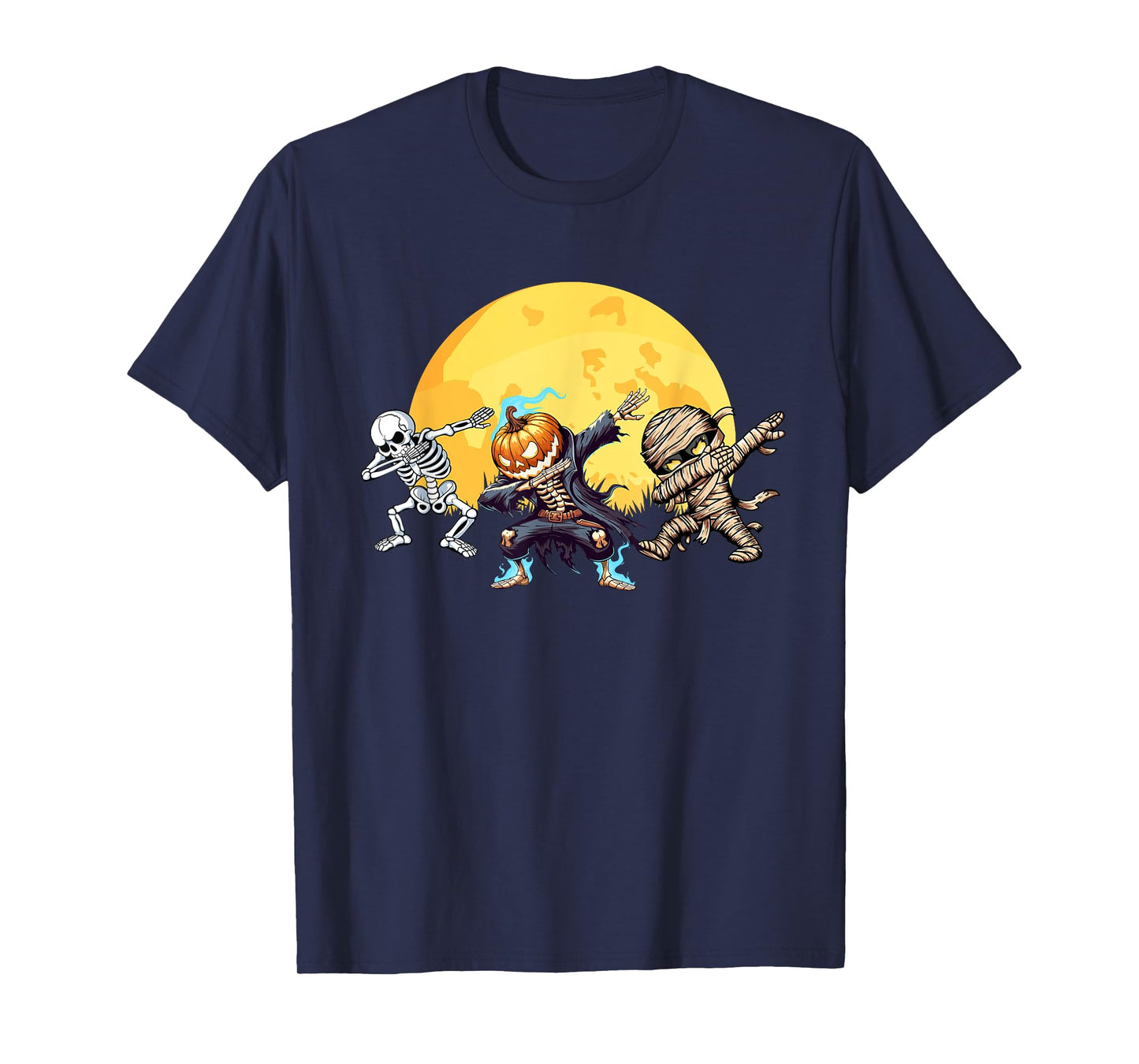 Dabbing Skeleton Mummy Spooky Squad Men Kids Boys Halloween T-Shirt