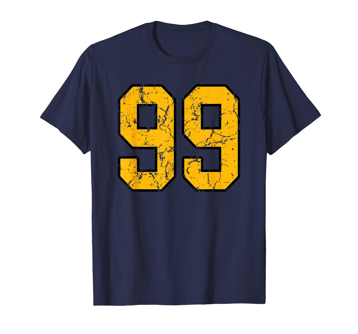 Gold and Black Sports Number 99 Jersey Uniform Player T-Shirt