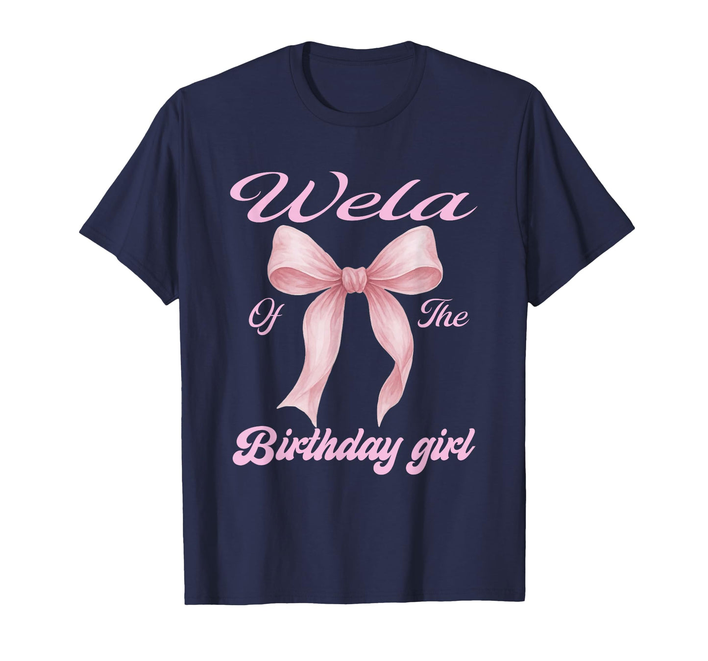 Wela of The Birthday Girl Family Pink Coquette Bow T-Shirt