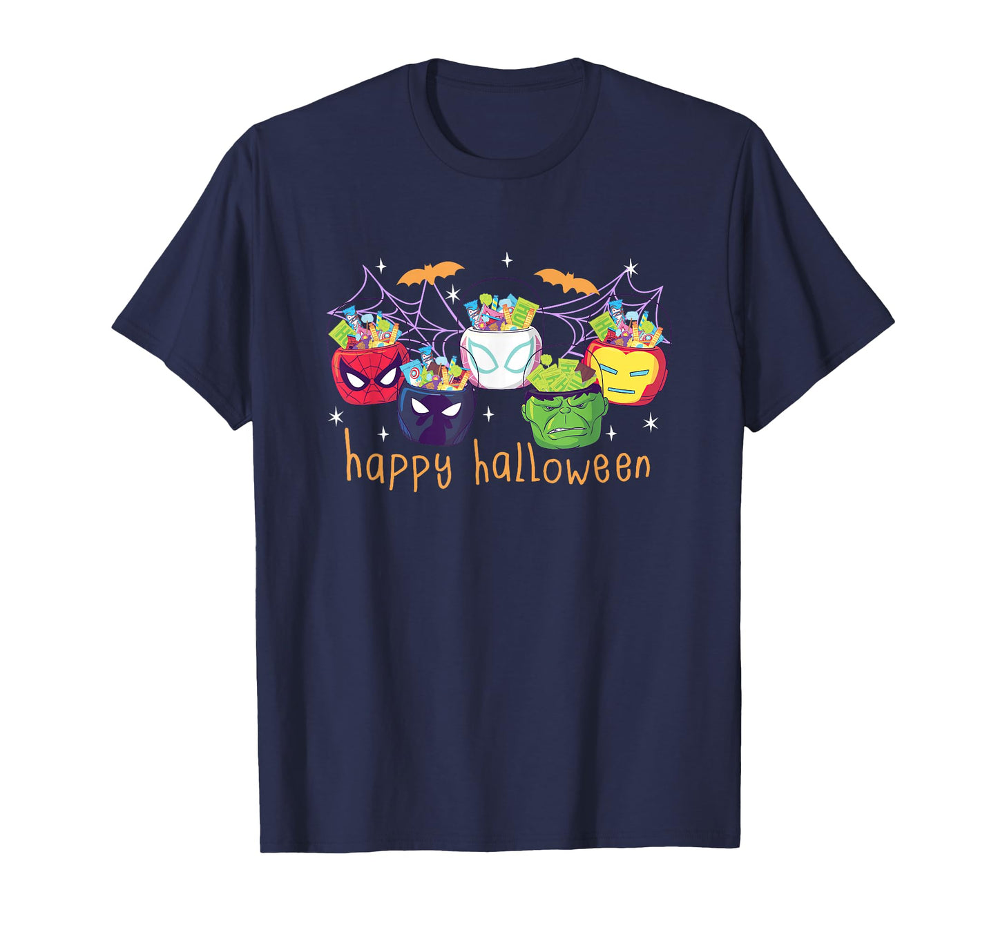 Marvel Halloween Avengers Themed Candy Buckets Retro T-Shirt