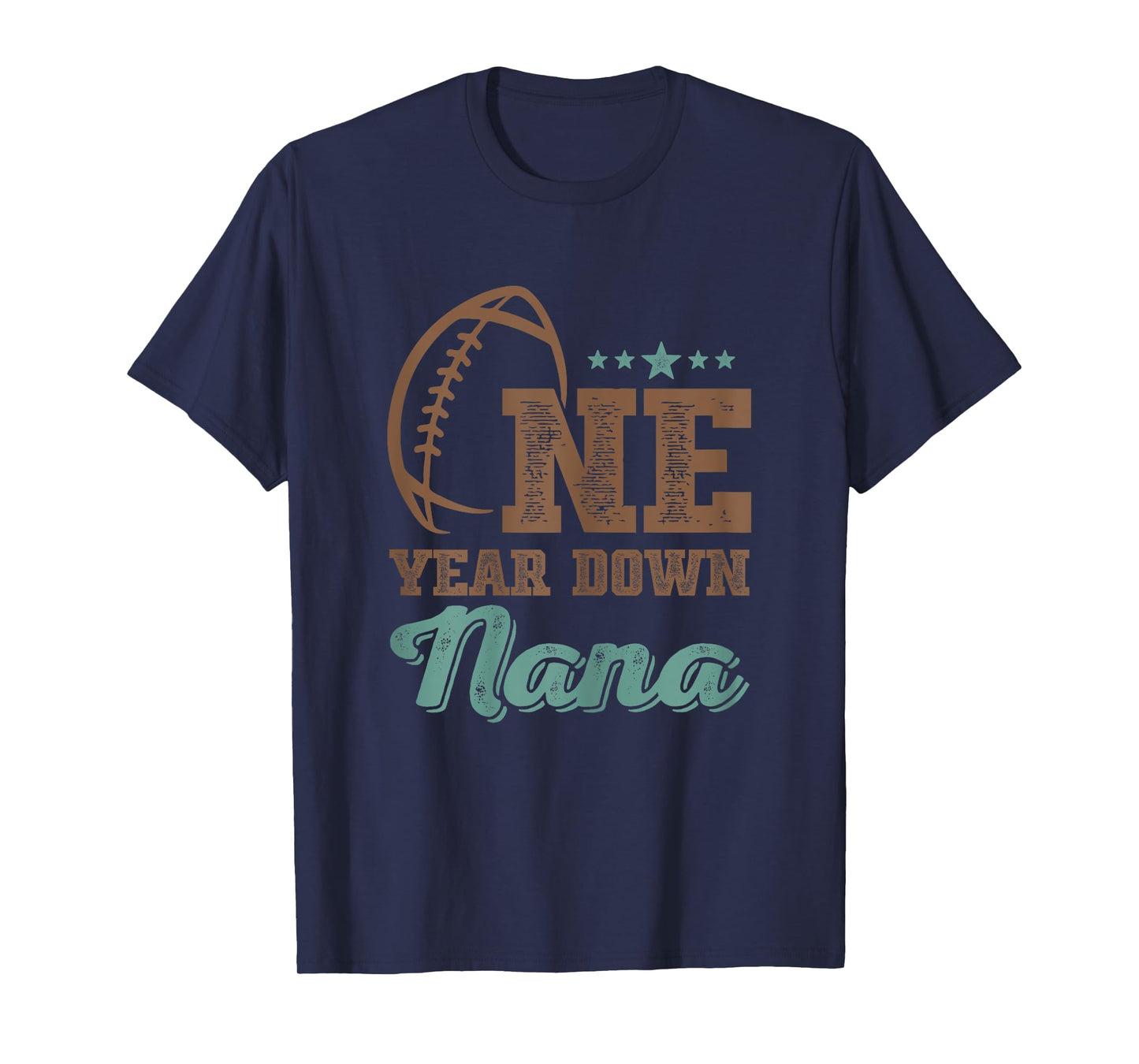 Nana Of The Birthday Boy 1st Year Down Birthday Football T-Shirt