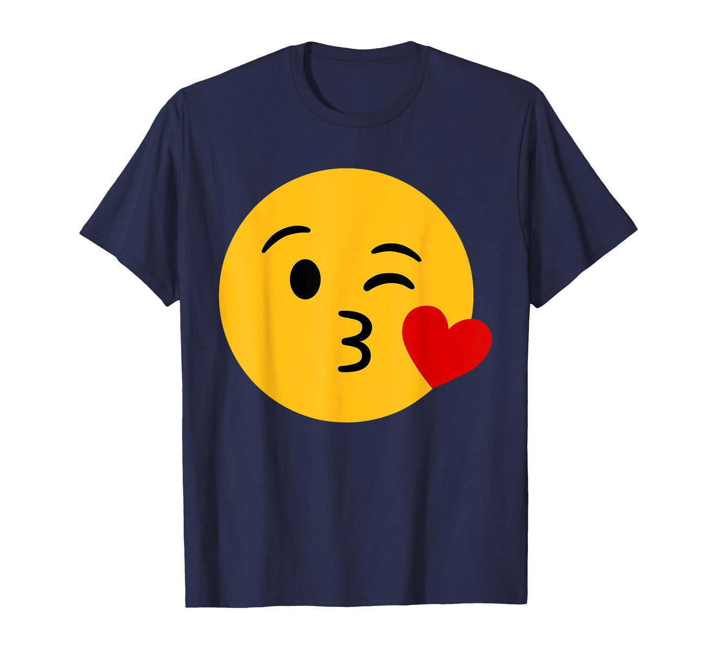 Funny Emoticon Happy Face Cute Winking Lips Blowing Kiss T-Shirt