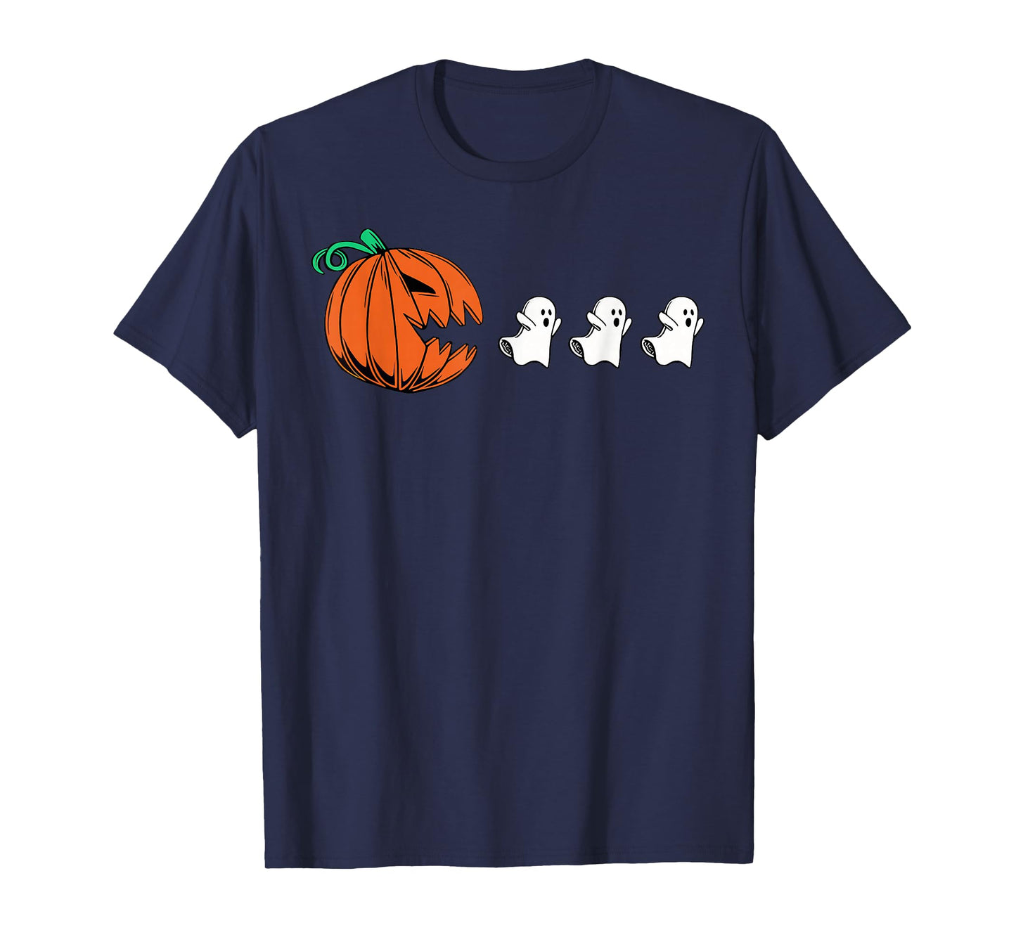 Funny Gamer Gaming Pumpkin Eating Ghost Halloween Costume T-Shirt