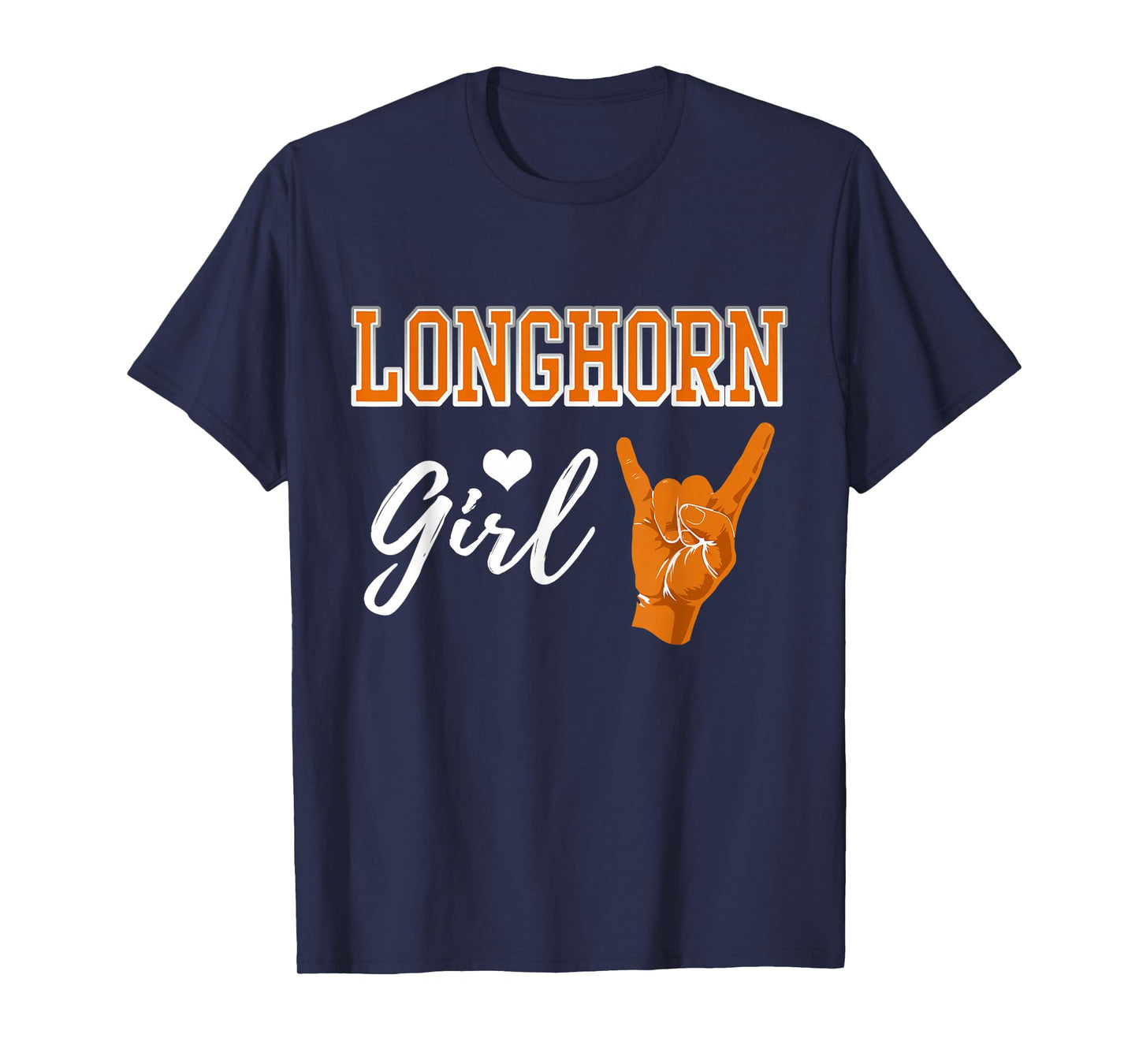 Longhorn Girl Heart Souvenir Gift for Women T-Shirt