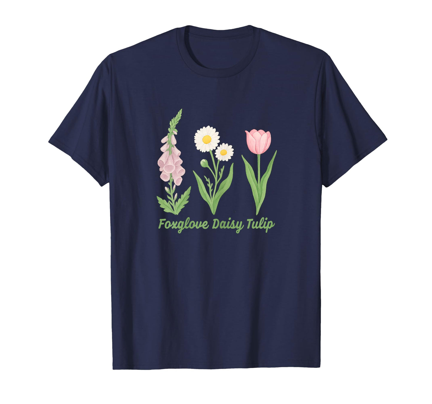 Women’s Foxglove Daisy Tulip Flowers No Kings T-Shirt