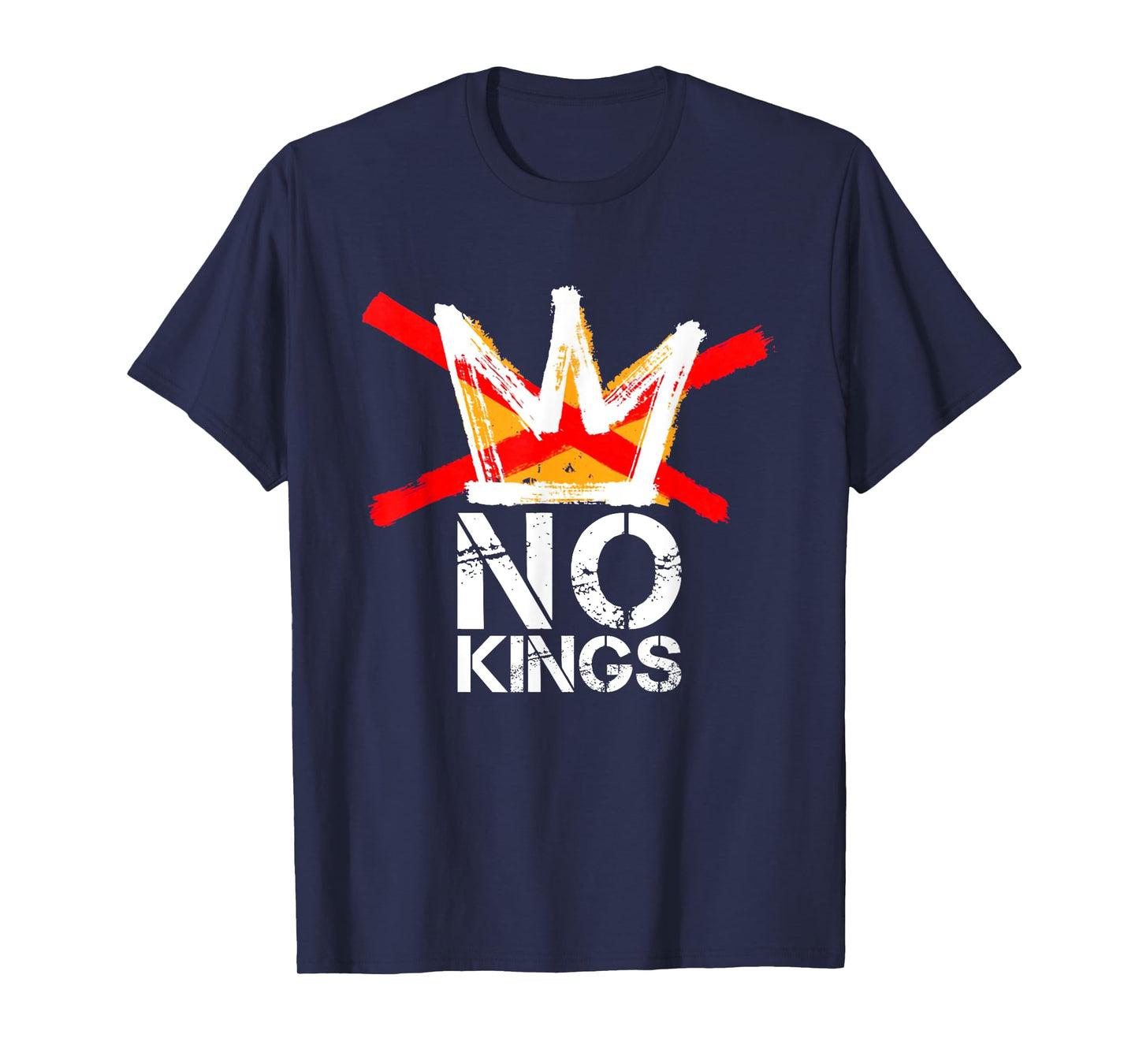 No Kings in America Since 1776 Distressed USA Flag Vintage T-Shirt